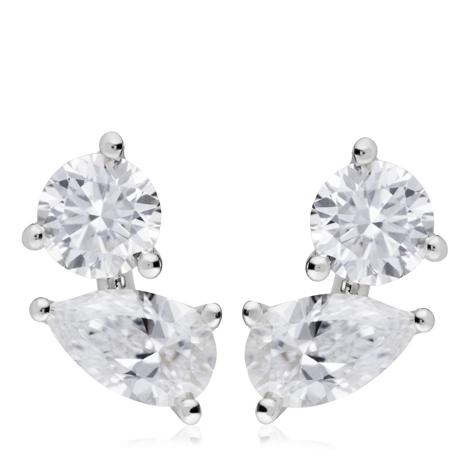 Fire Light 1ct Lab Grown Diamond Toi et Moi Stud Earrings 9ct Gold