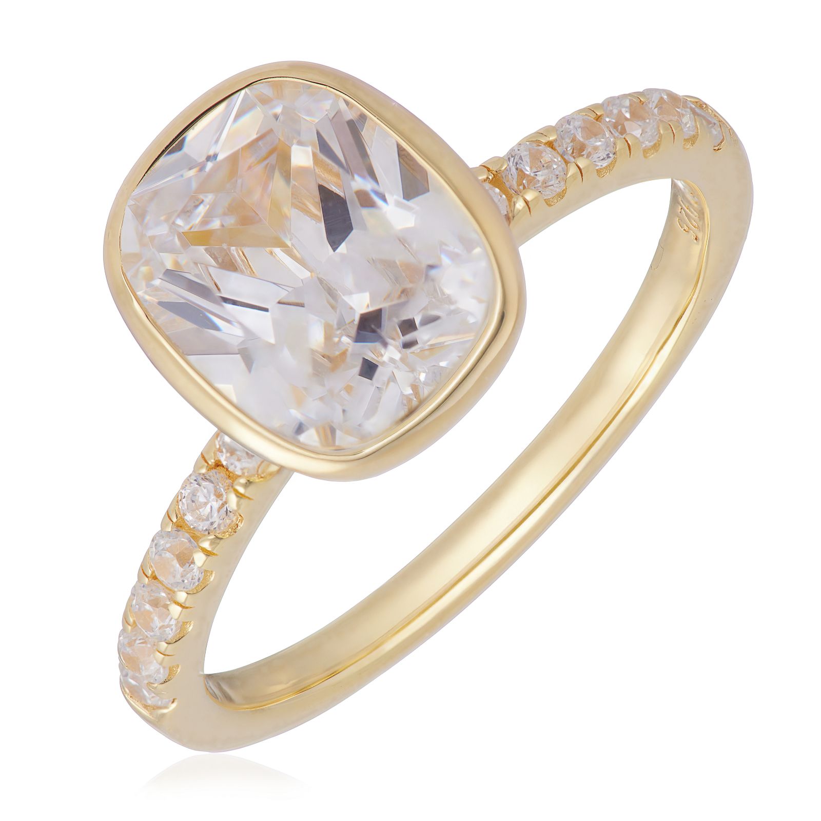 Diamonique 4.2ct tw Elongated Cushion Cut Ring Sterling Silver