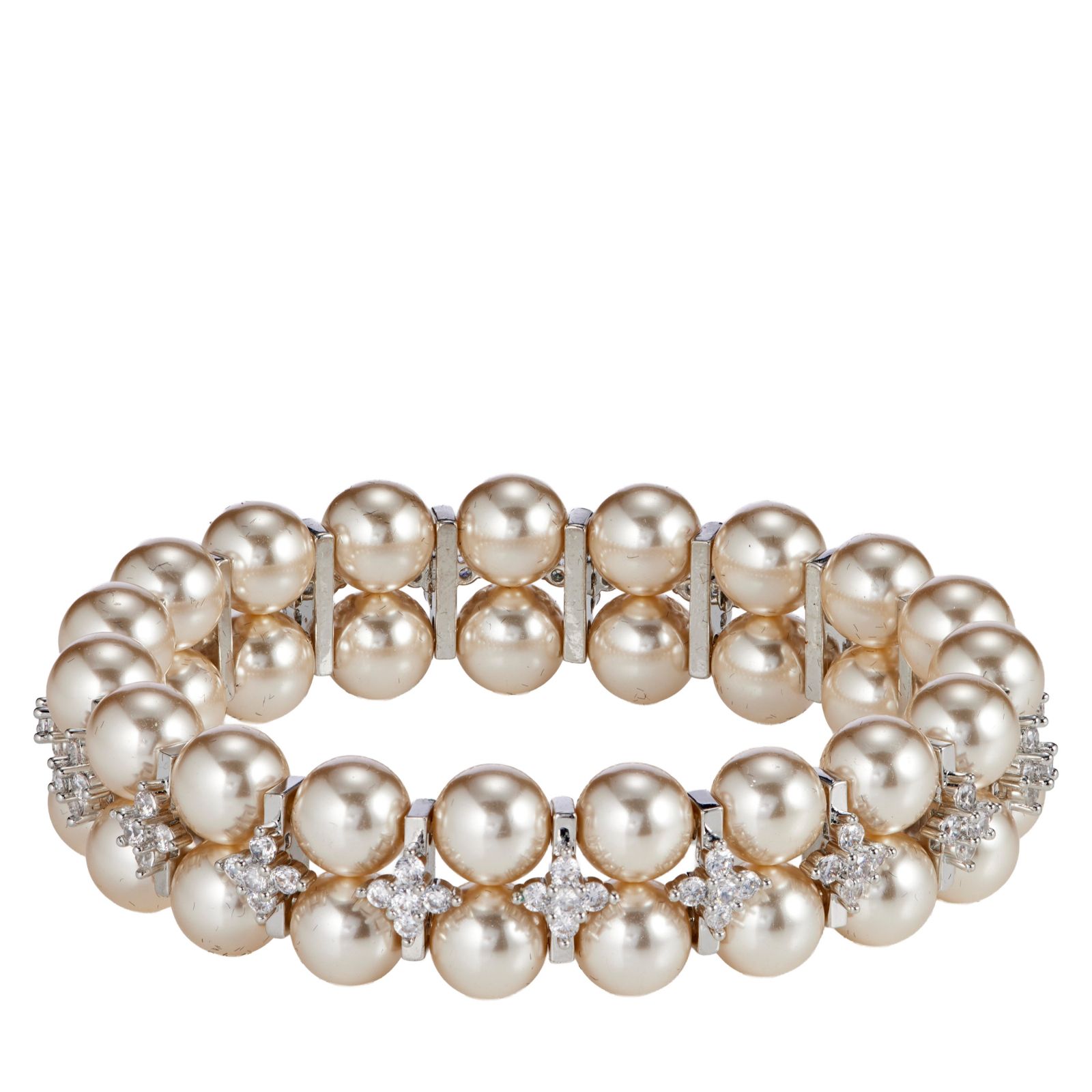 Butler & Wilson Crystal & Faux Pearl Bracelet