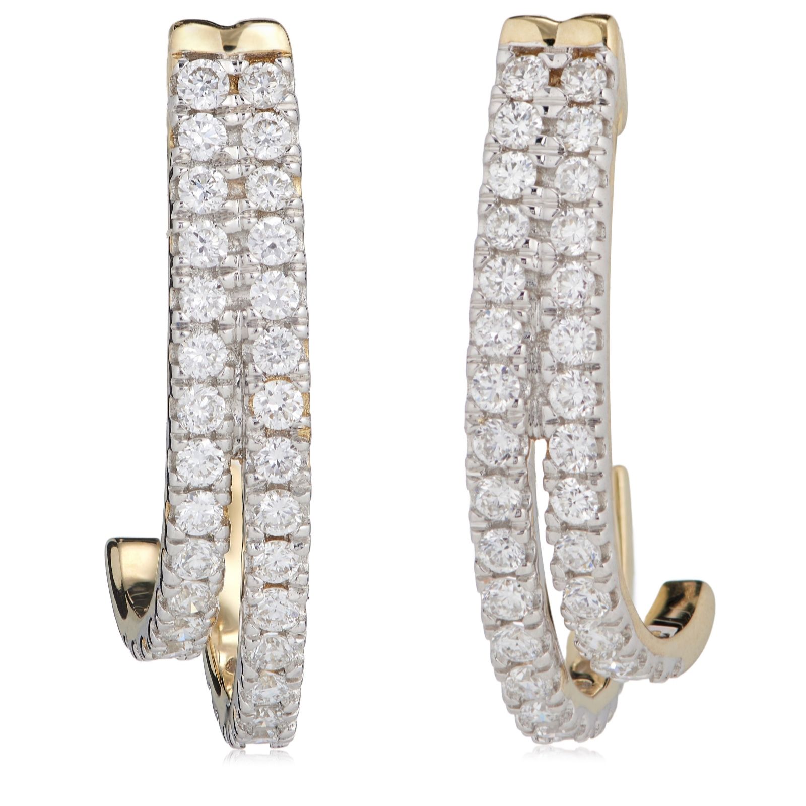 Fire Light 0.50ct Lab Grown Diamond Double Row Hoop Earrings 9ct Gold
