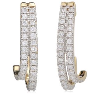 Fire Light 0.50ct Lab Grown Diamond Double Row Hoop Earrings 9ct Gold