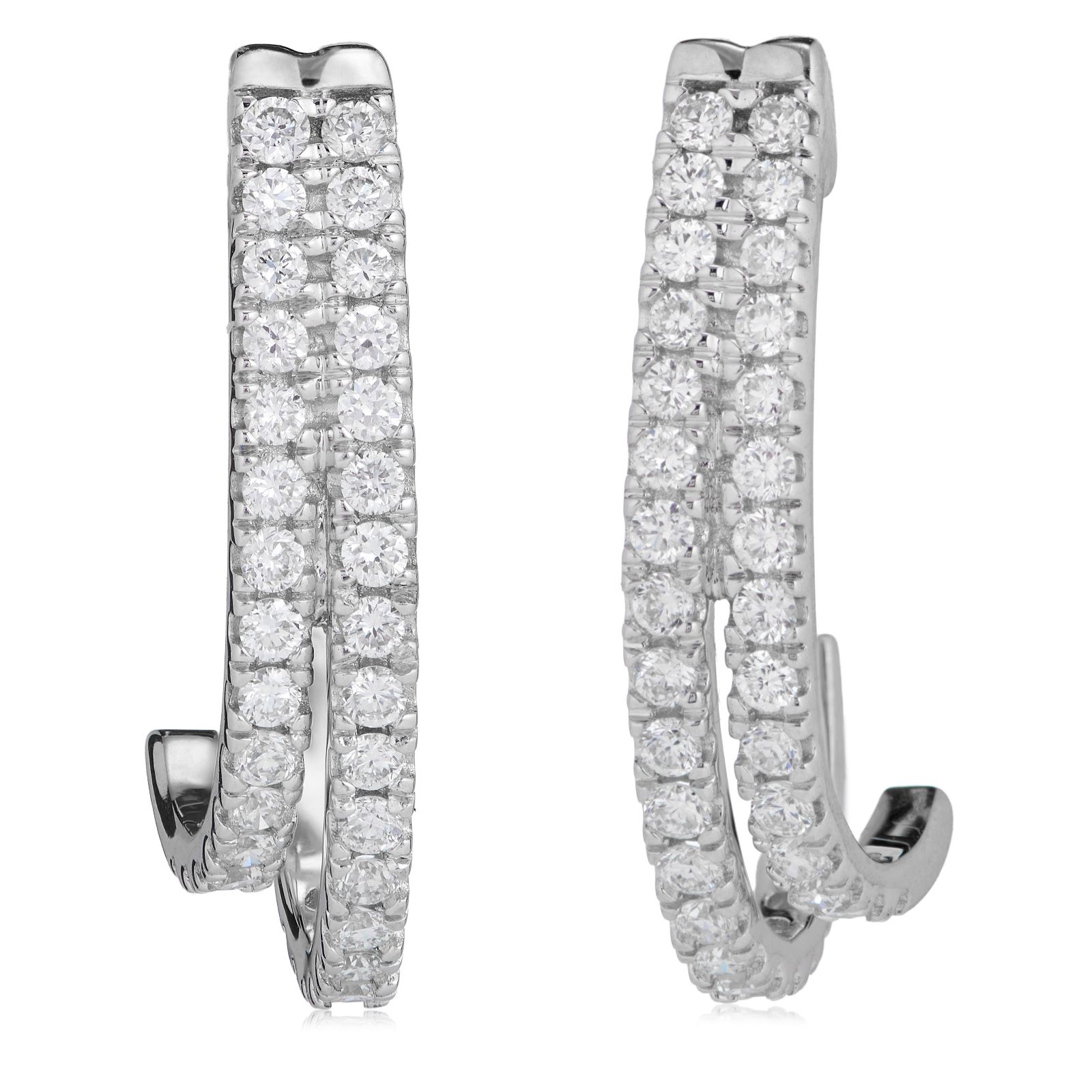 Fire Light 0.50ct Lab Grown Diamond Double Row Hoop Earrings 9ct Gold