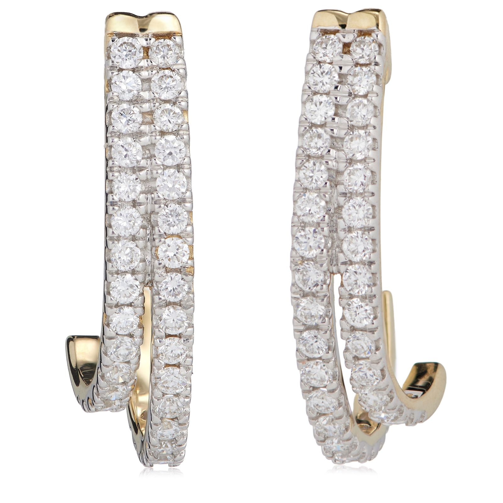Fire Light 0.50ct Lab Grown Diamond Double Row Hoop Earrings 9ct Gold