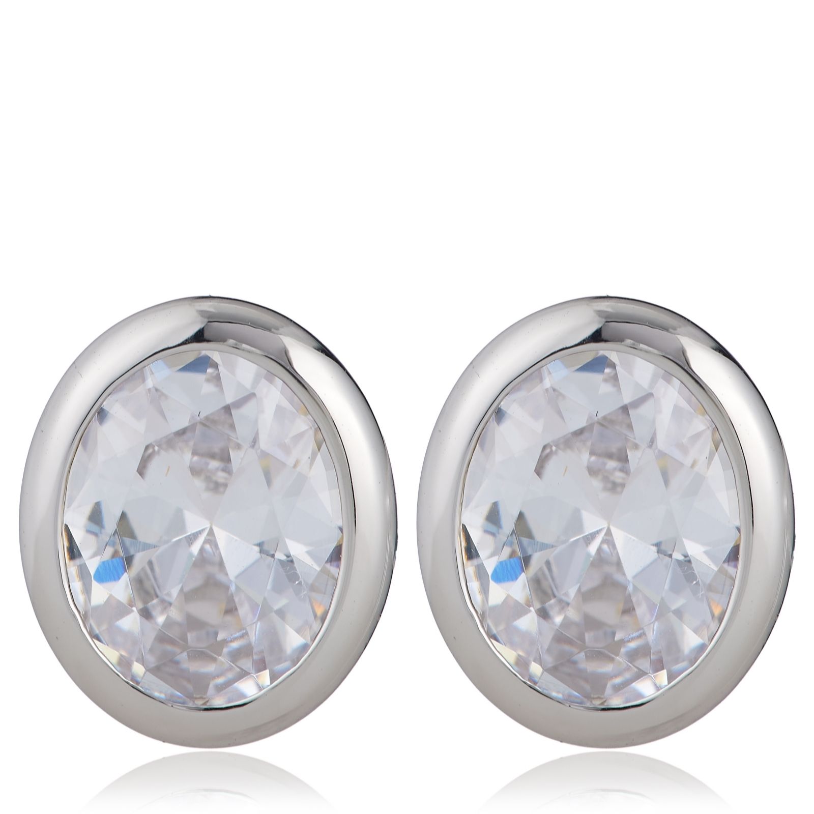 Diamonique Edit 3ct tw Bezel Set Choice of Cut Stud Earrings
