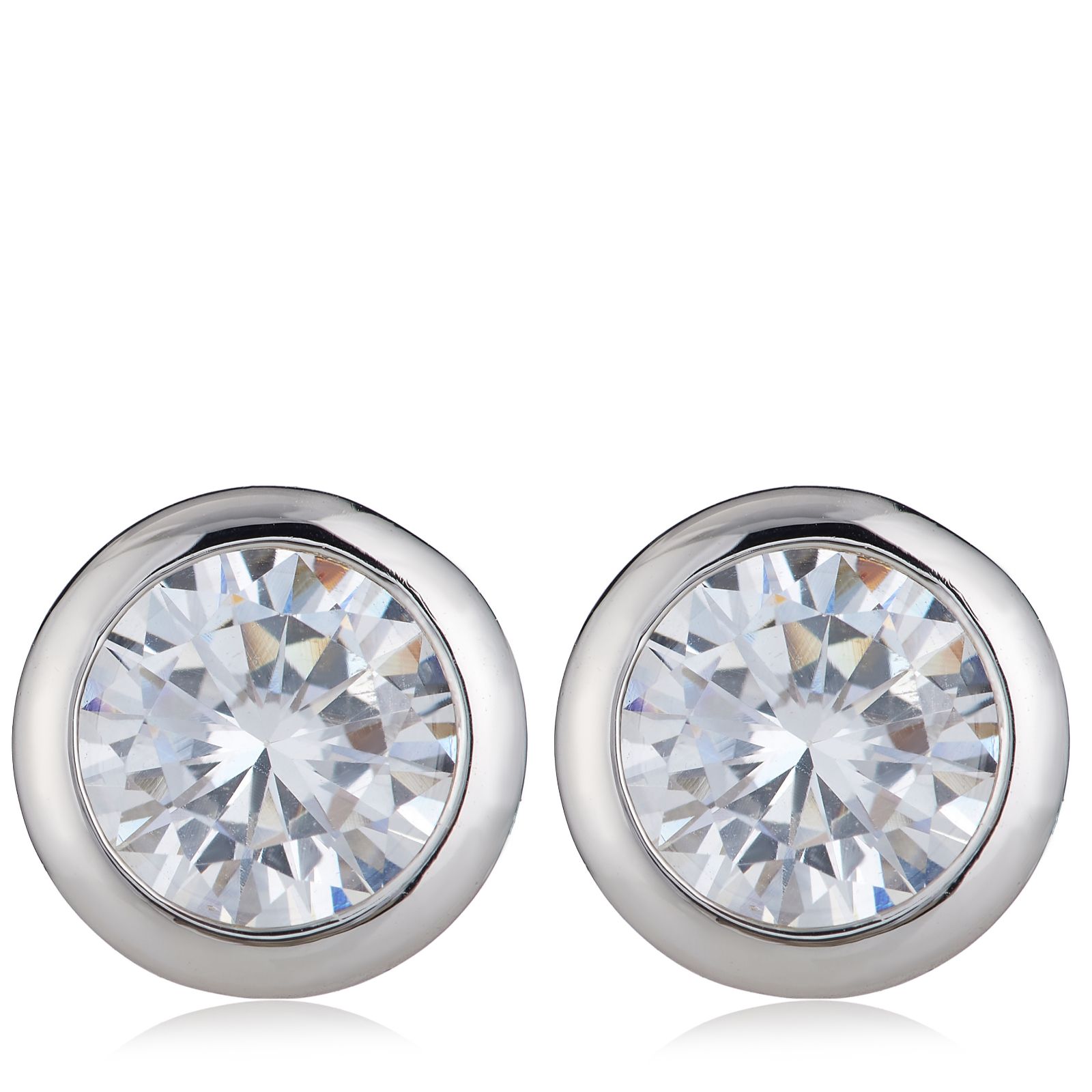 Diamonique Edit 3ct tw Bezel Set Choice of Cut Stud Earrings