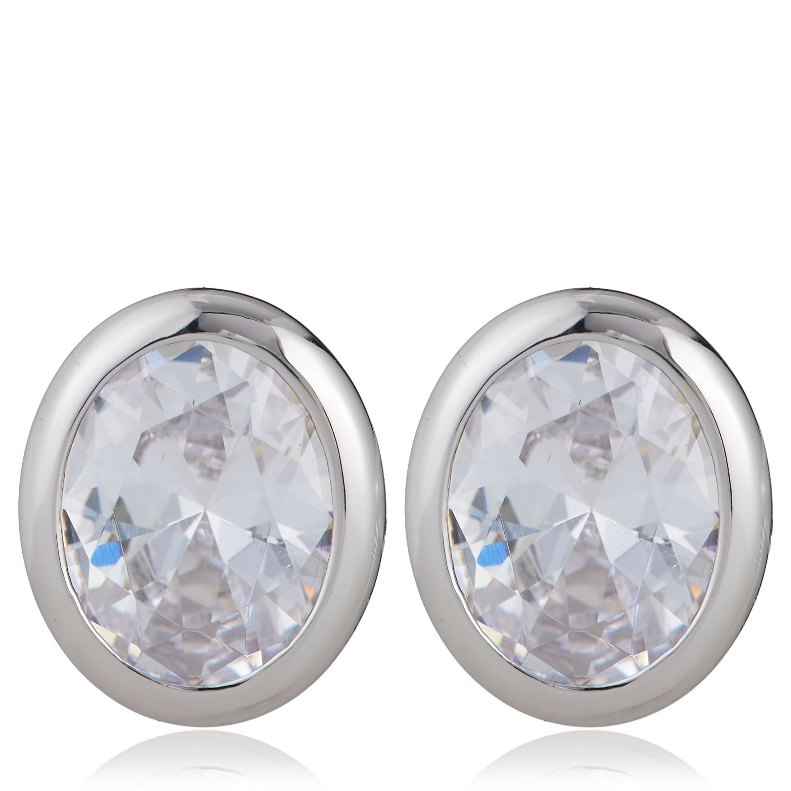 Diamonique Edit 3ct tw Bezel Set Choice of Cut Stud Earrings