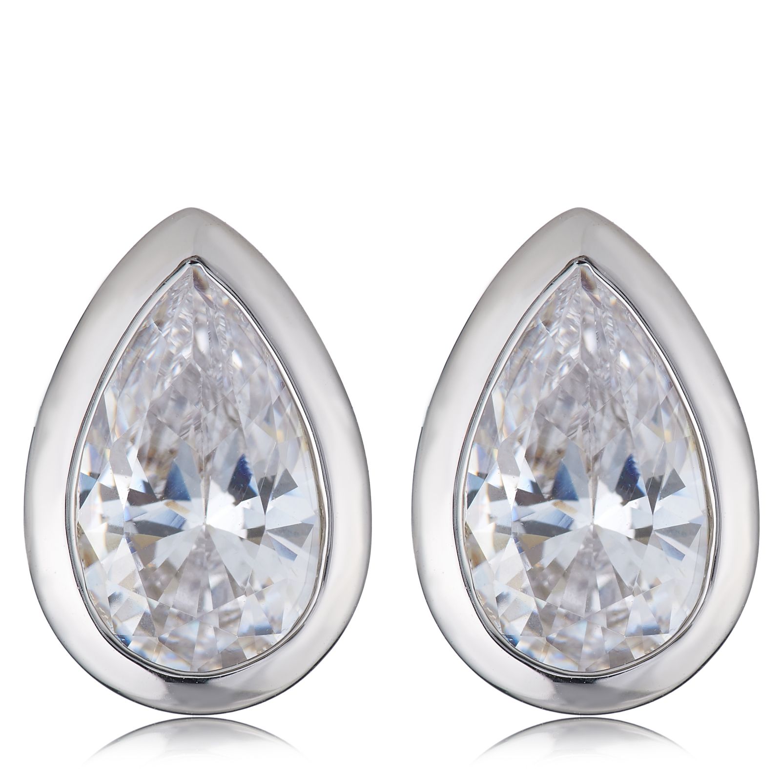 Diamonique Edit 3ct tw Bezel Set Choice of Cut Stud Earrings