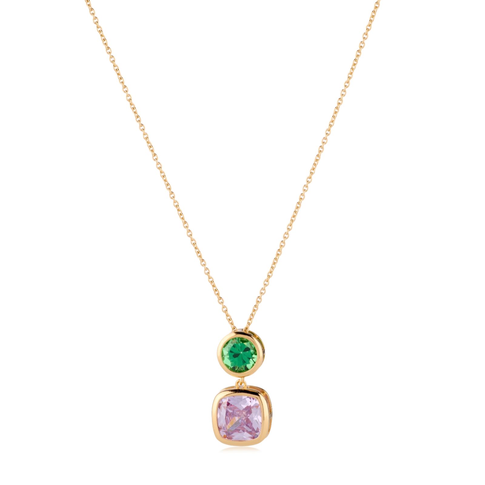 Diamonique 6ct tw Round Bezel Necklace Sterling Silver
