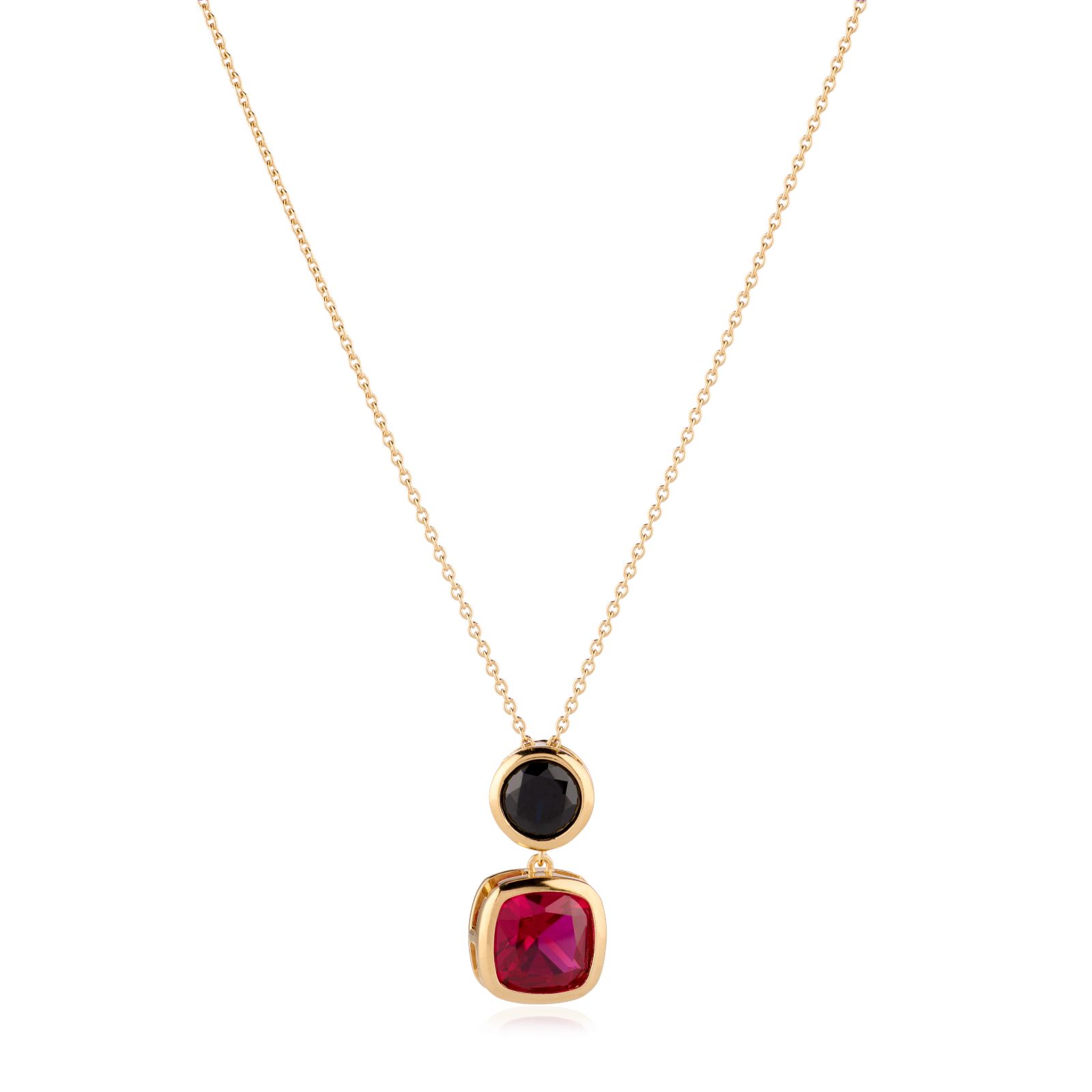 Diamonique 6ct tw Round Bezel Necklace Sterling Silver