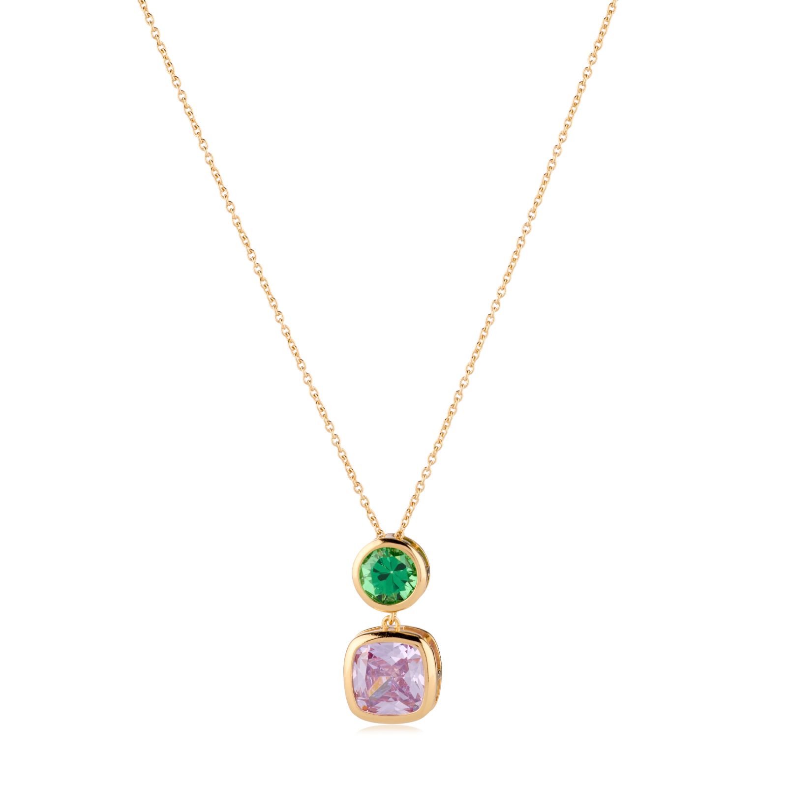 Diamonique 6ct tw Round Bezel Necklace Sterling Silver