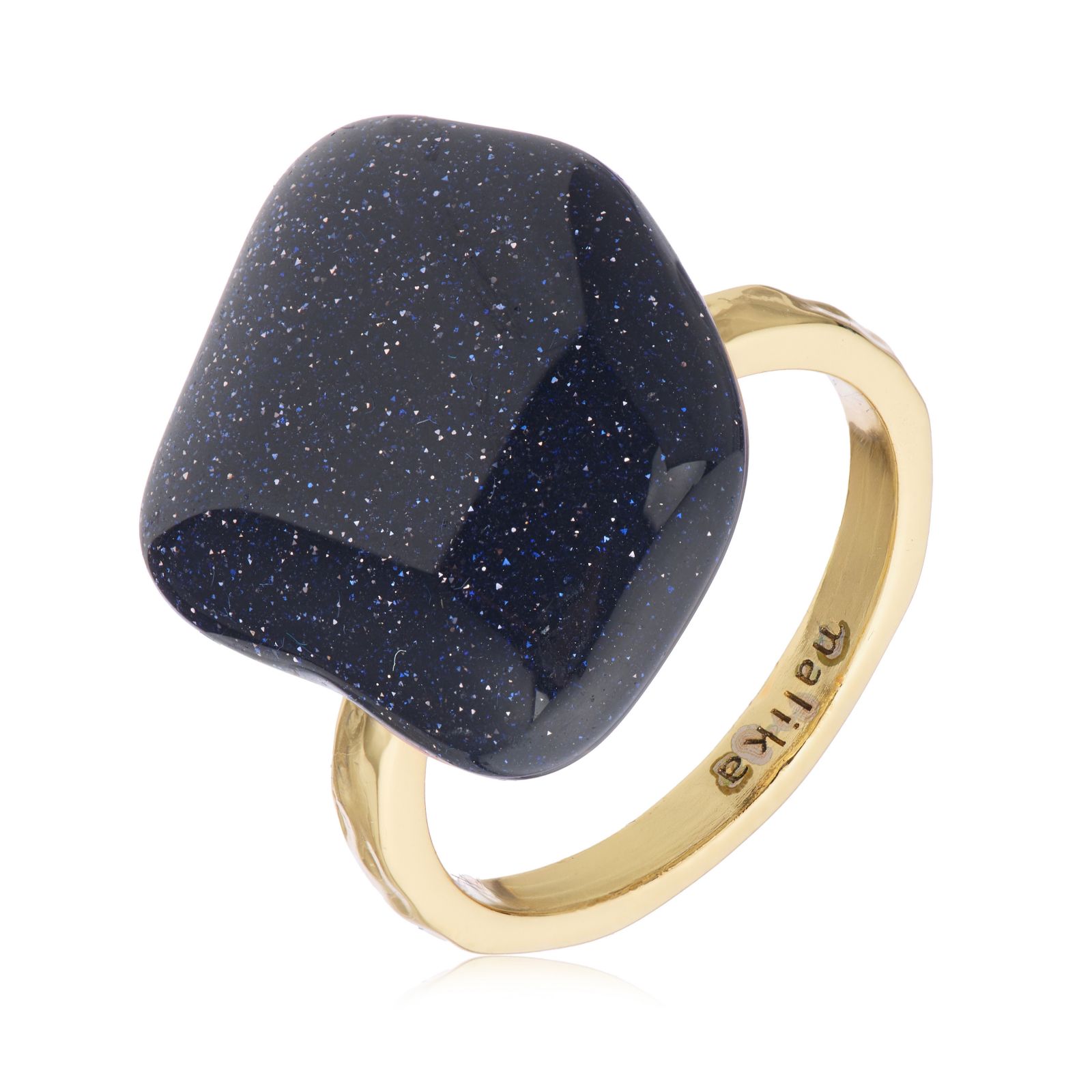 Malika Semi Precious Molten Metal Ring