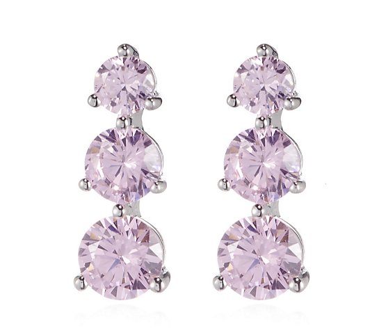 Diamonique 2ct tw Trio Simulated Gemstone Earrings Sterling Silver