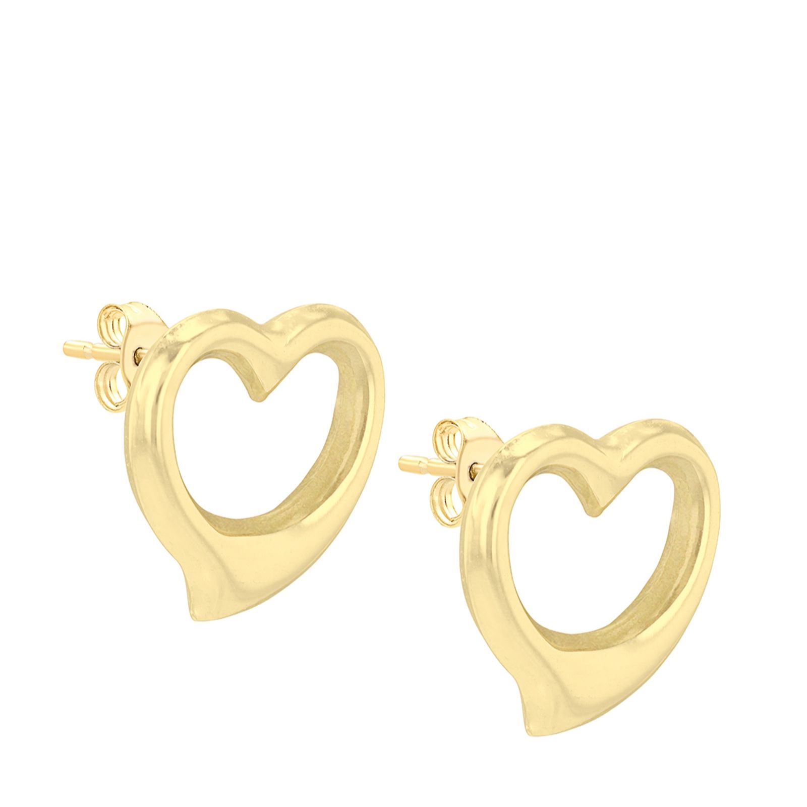 GOLD 9ct Yellow Heart Stud Earrings - QVC UK