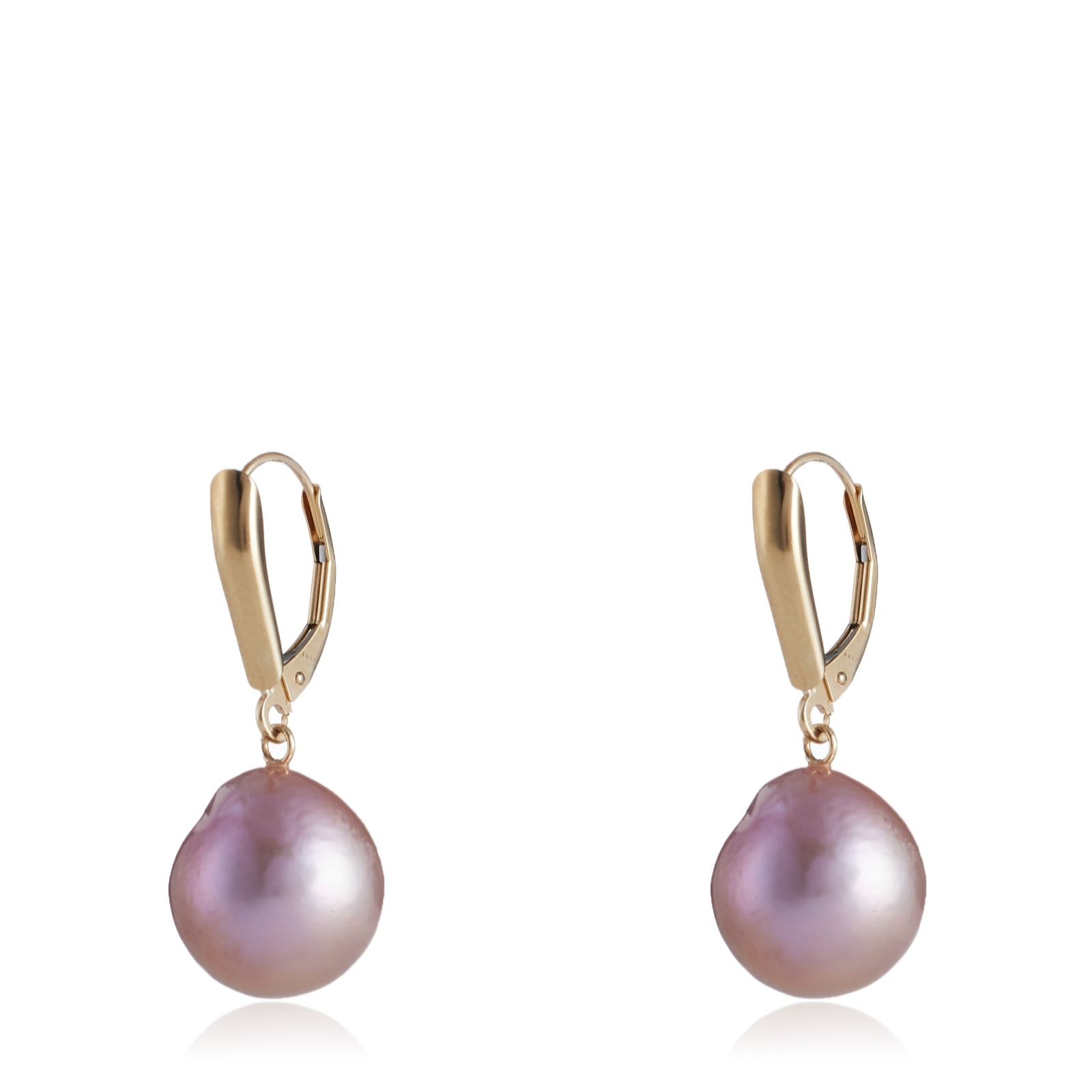 Lara Pearl 12mm Ming Drop Earring 9ct Gold - QVC UK