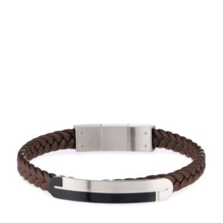 Steel by Design Mens Plaited Braid Bracelet Stainless Steel