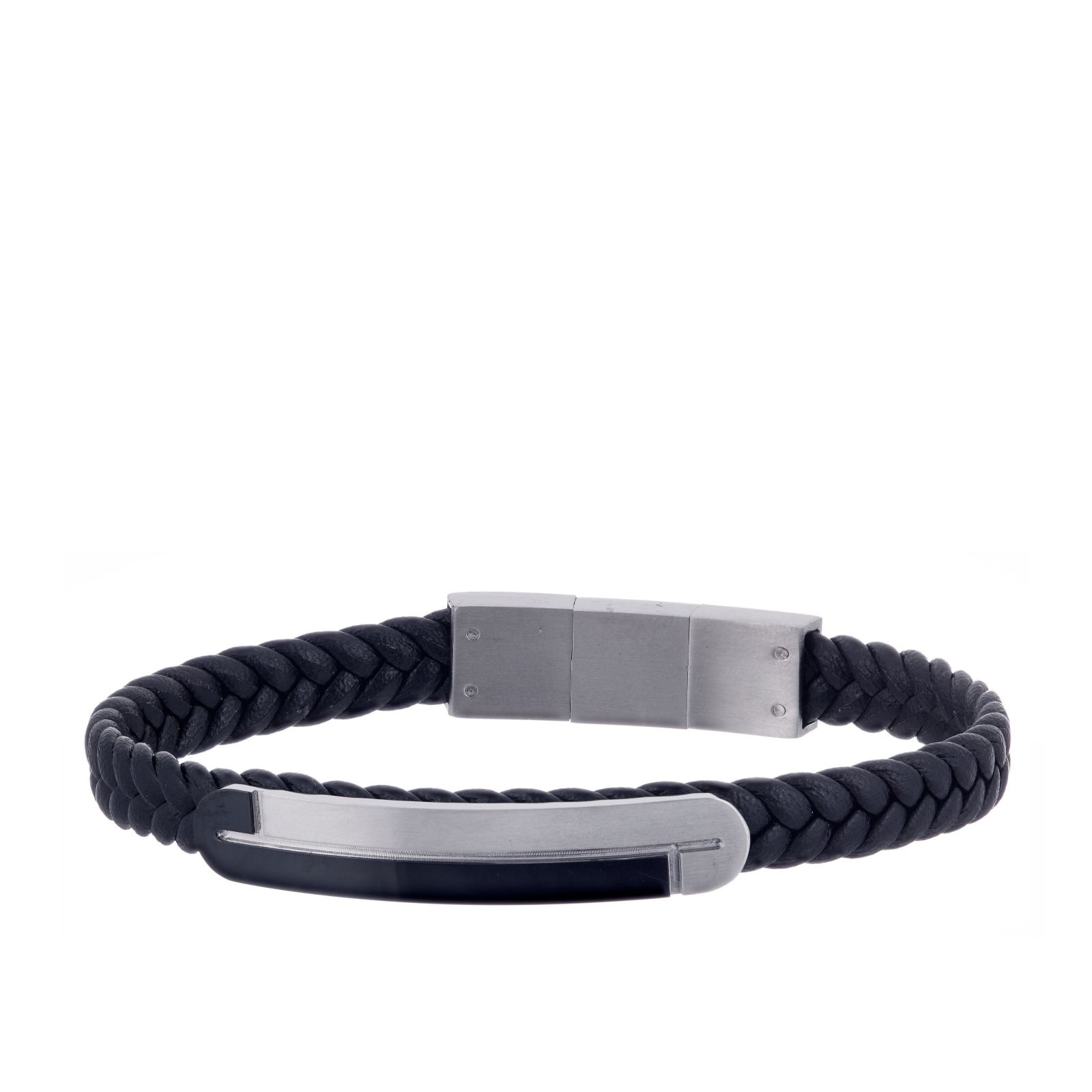 Steel by Design Mens Plaited Braid Bracelet Stainless Steel