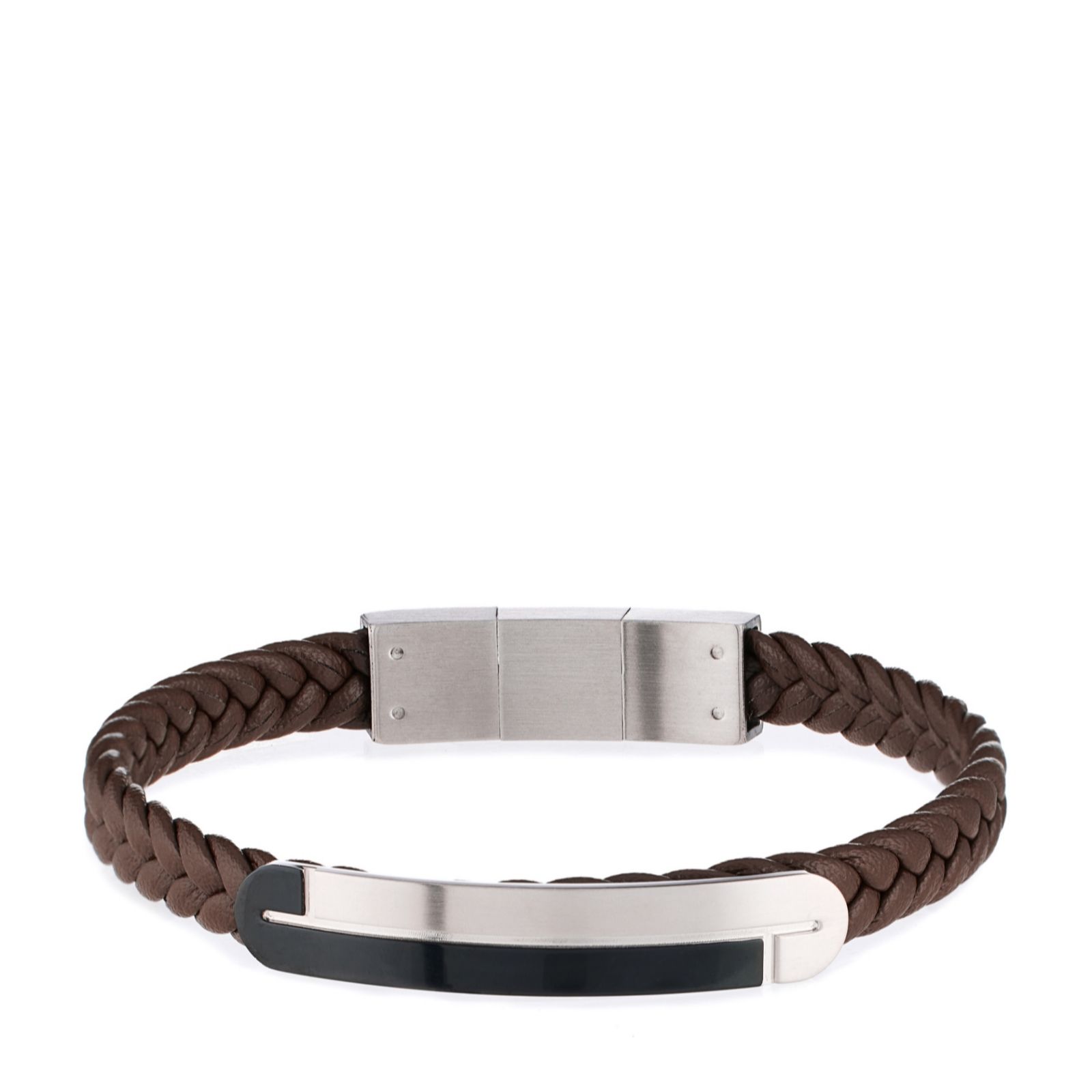 Steel by Design Mens Plaited Braid Bracelet Stainless Steel