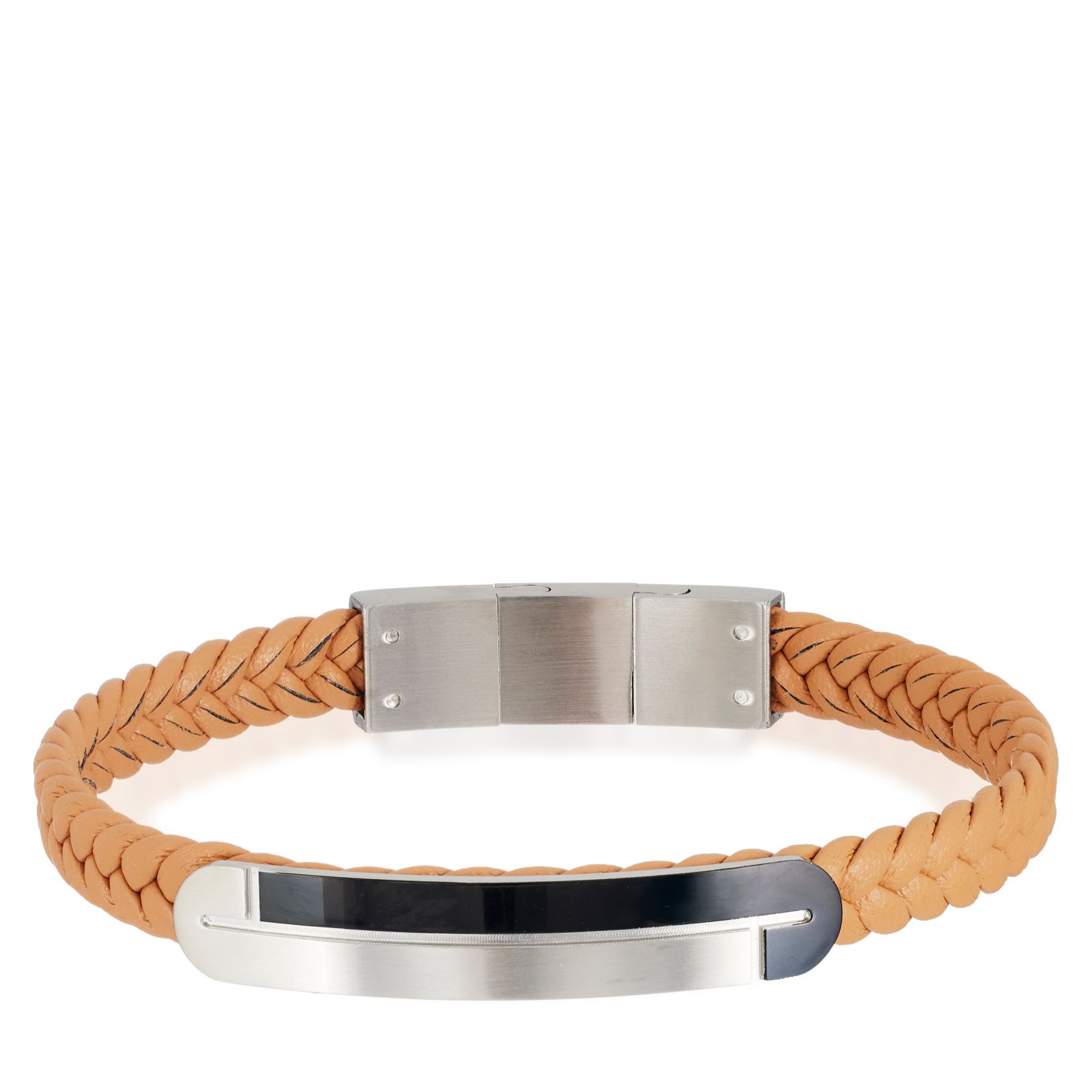 Steel by Design Mens Plaited Braid Bracelet Stainless Steel