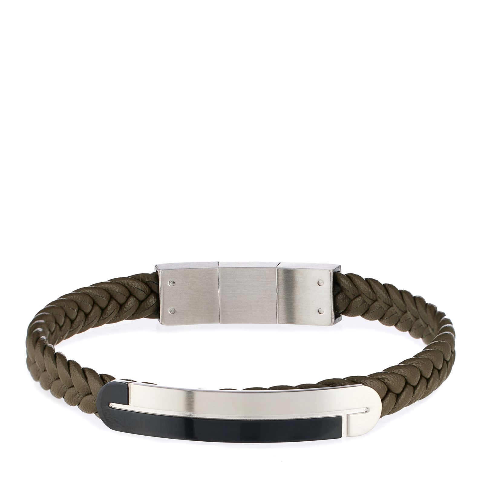 Steel by Design Mens Plaited Braid Bracelet Stainless Steel