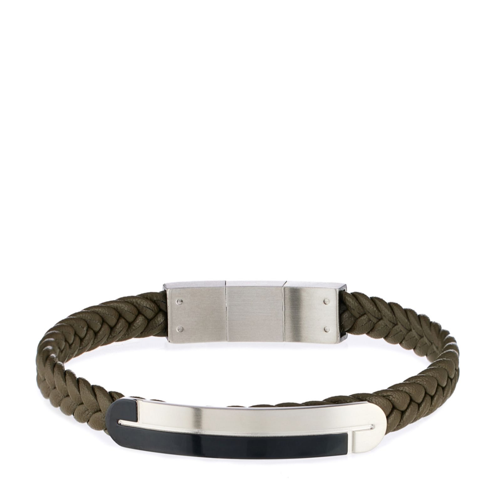 Steel by Design Mens Plaited Braid Bracelet Stainless Steel