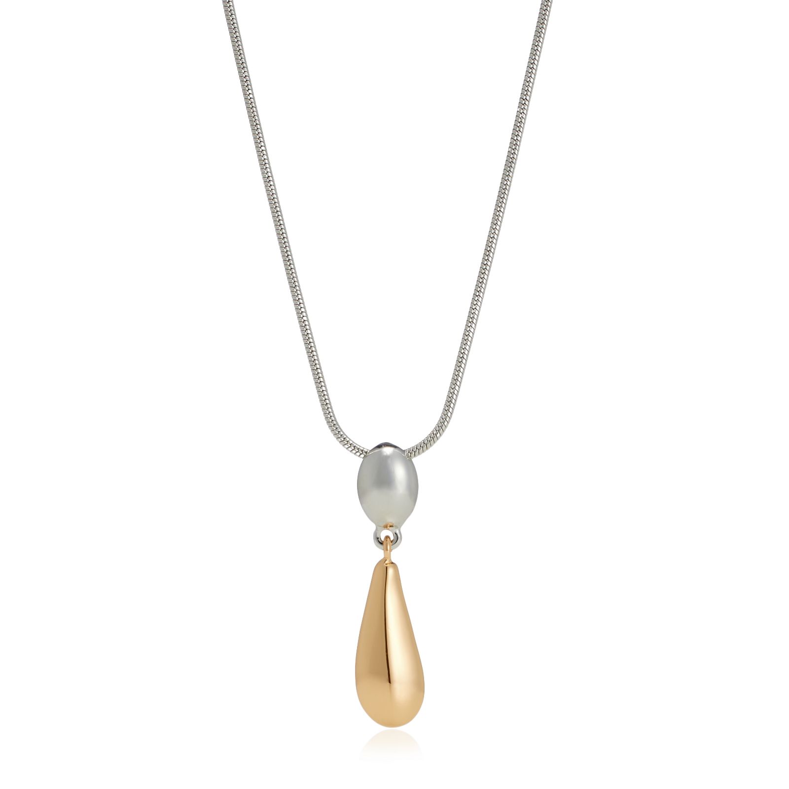 Malika Two Tone Drop Pendant Necklace