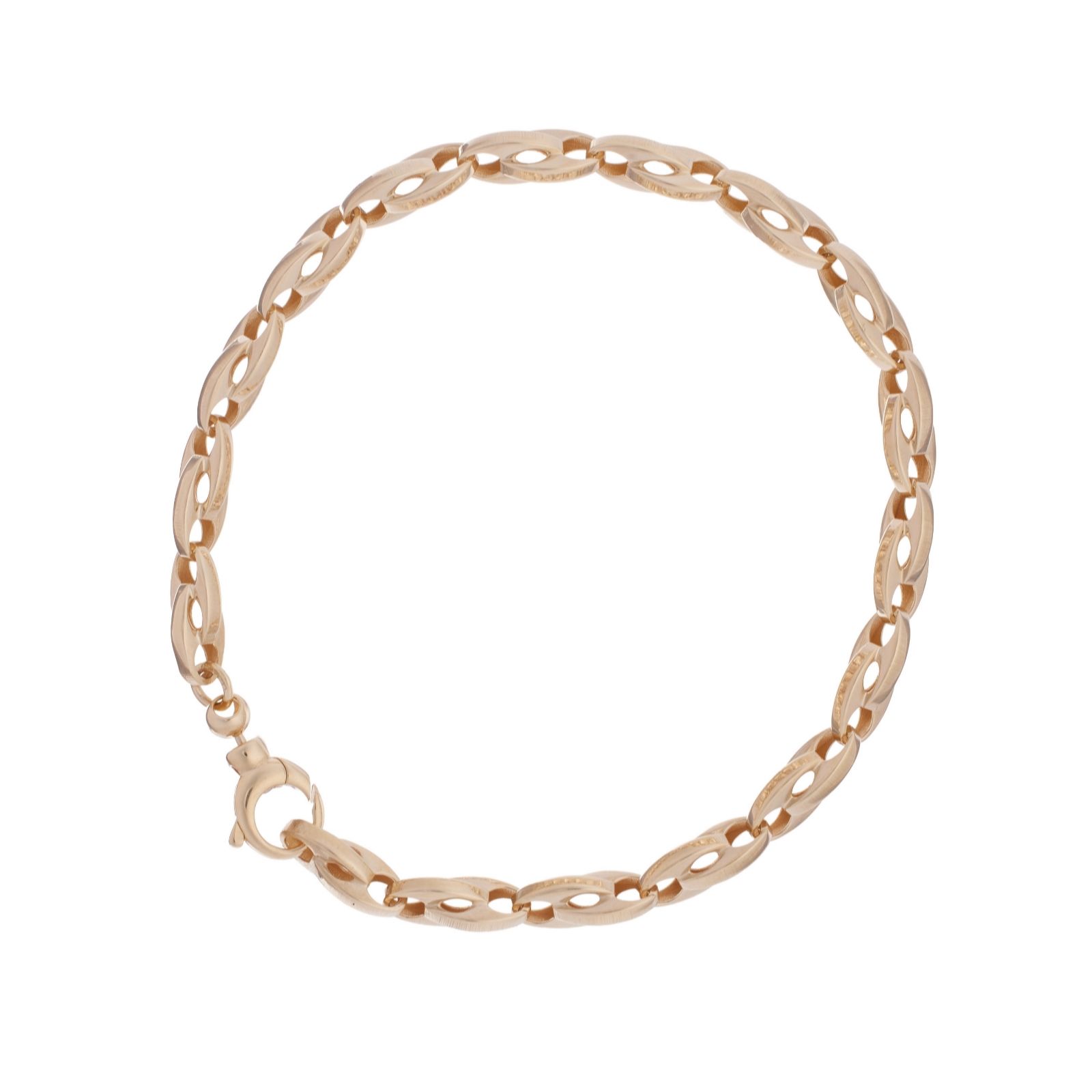GOLD 9ct Gold Mariner Link Chain Bracelet