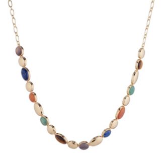 Malika Limited Edition Semi Precious Cabochon Bezel Pebble Necklace