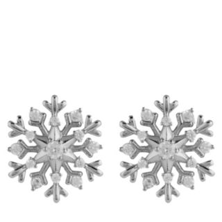 Diamonique Edit 0.32ct tw Snowflake Stud Earrings