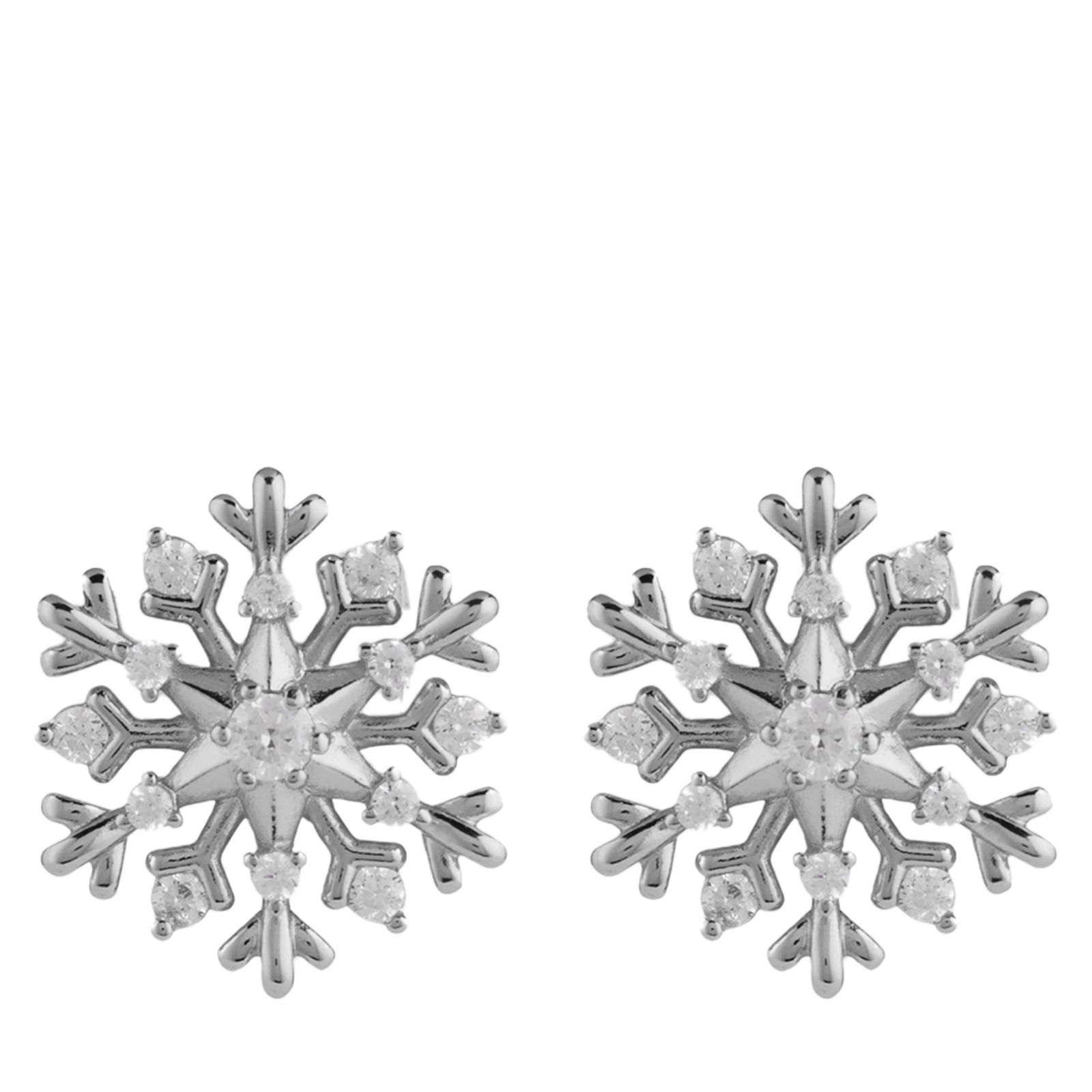 Diamonique Edit 0.32ct tw Snowflake Stud Earrings