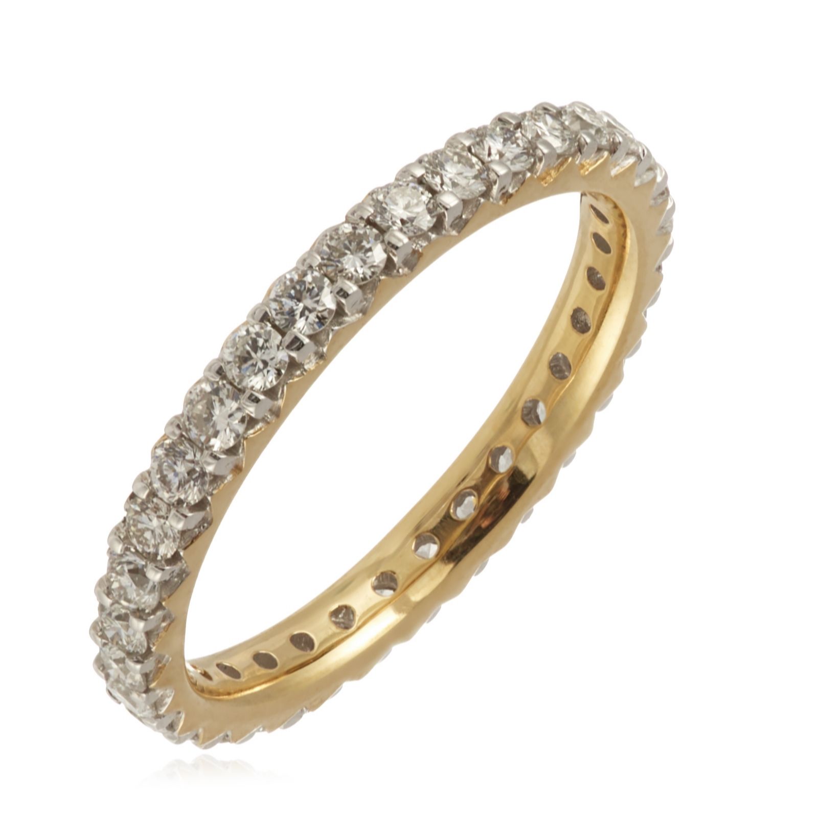 0.75ct Diamonds G-H VS-SI Full Eternity Ring 18ct Gold - QVC UK