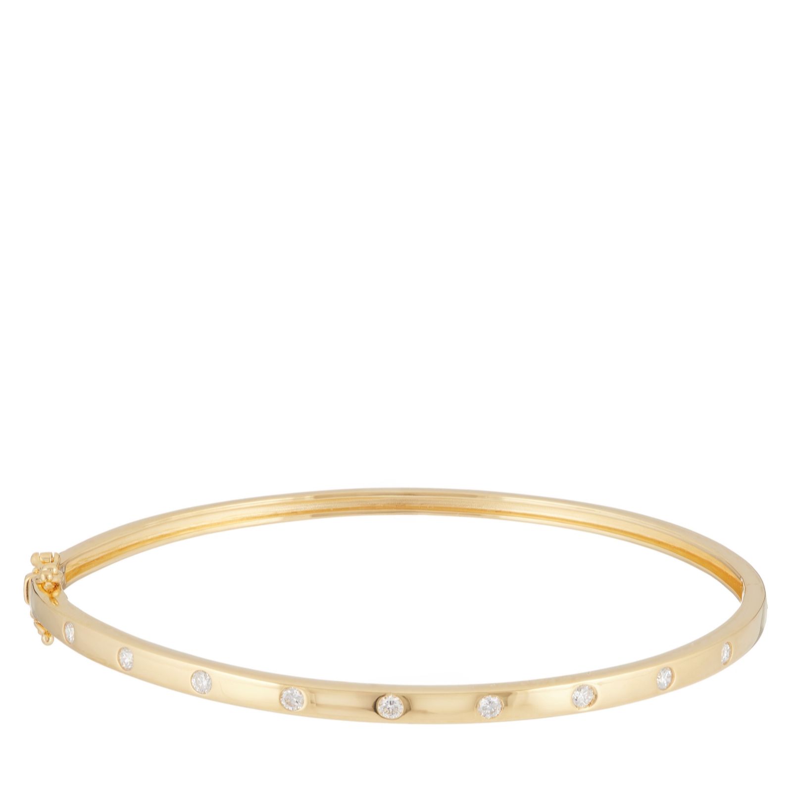 Fire Light 0.50ct Lab Grown Diamond Swiss Set Bangle 18ct Gold Vermeil