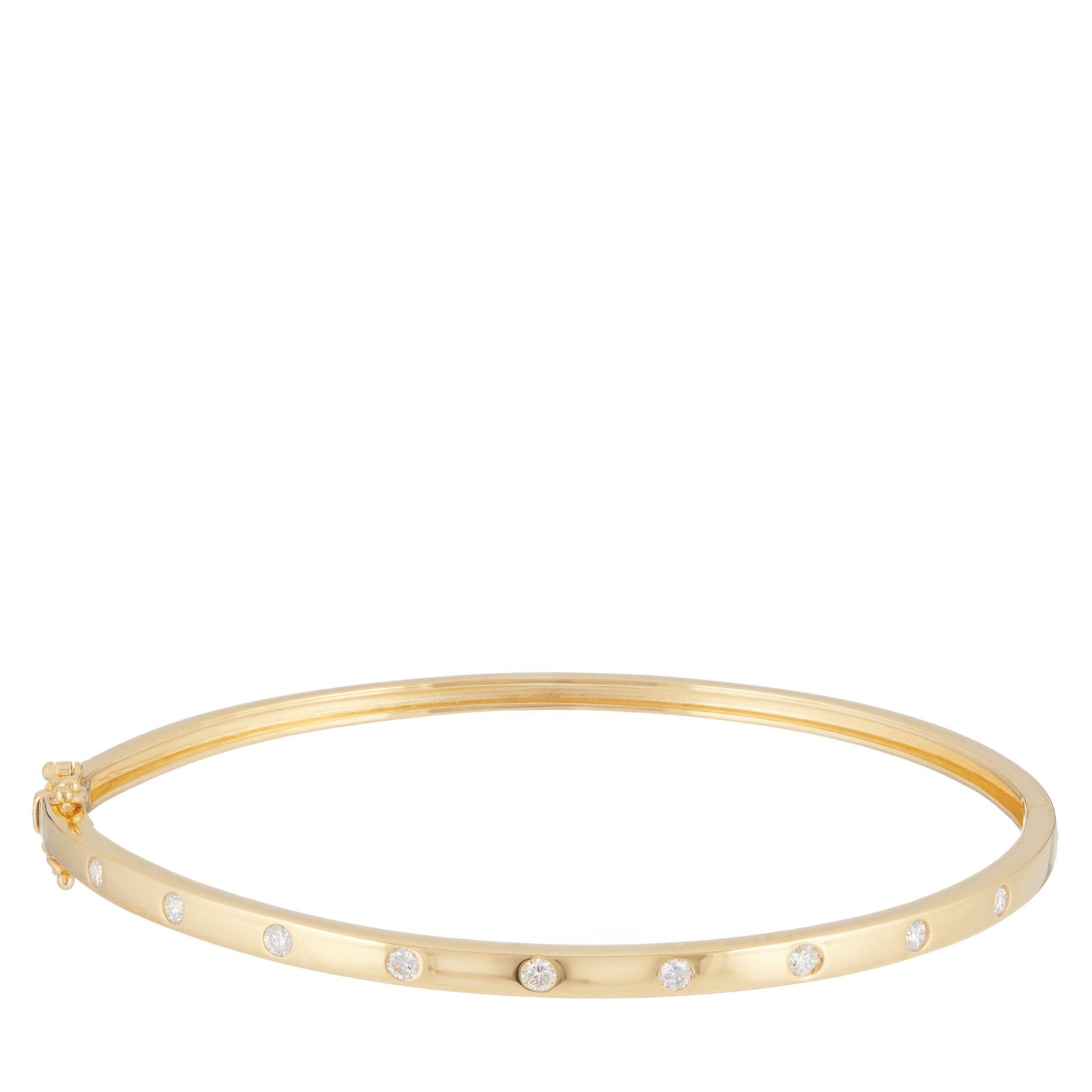 Fire Light 0.50ct Lab Grown Diamond Swiss Set Bangle 18ct Gold Vermeil