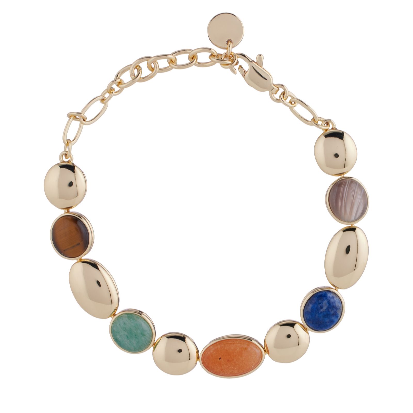 Malika Limited Edition Semi Precious Cabochon Bezel Pebble Bracelet