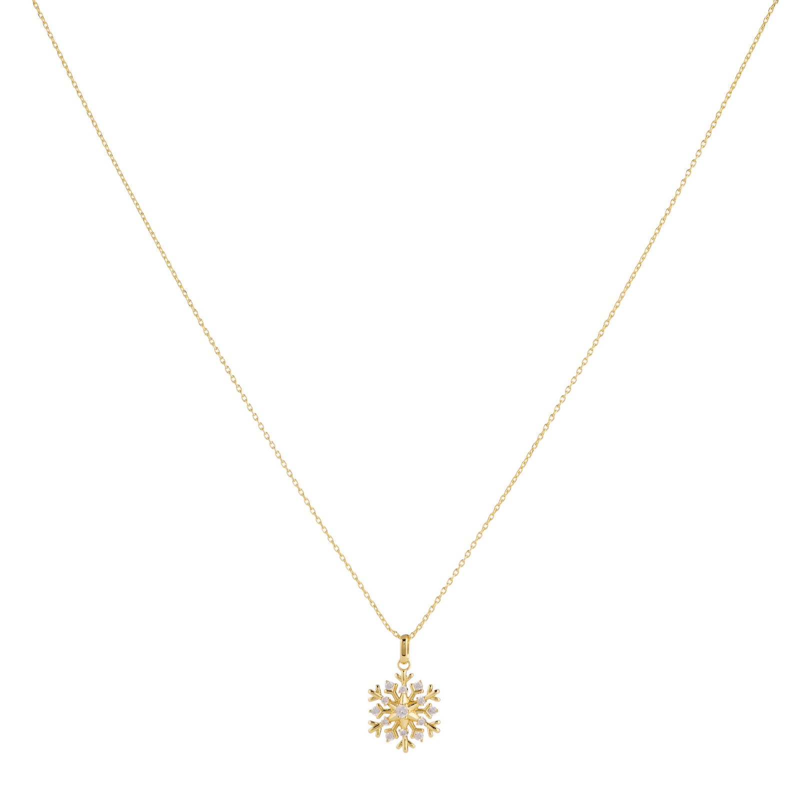 Diamonique Edit 0.23ct tw Snowflake Pendant Necklace