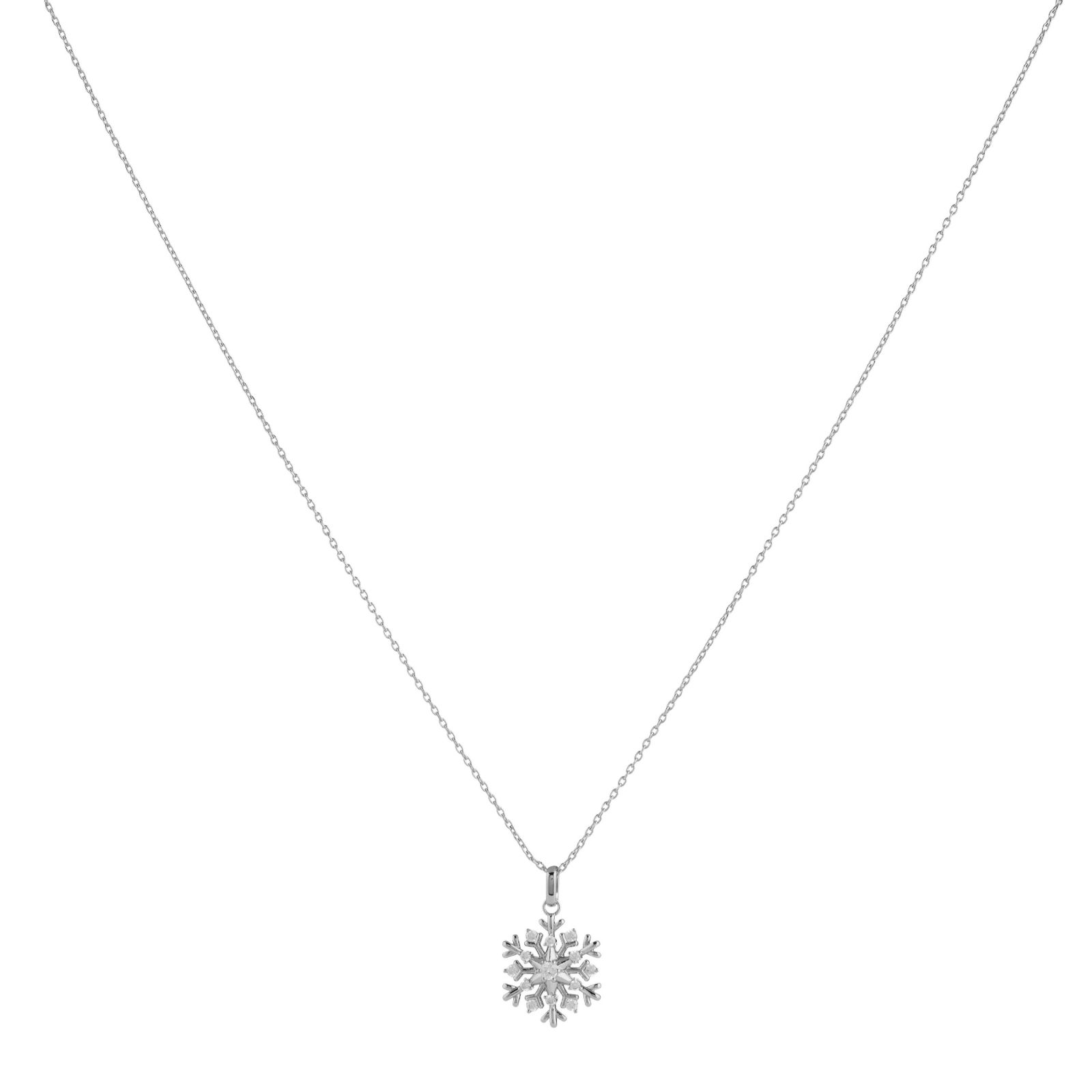 Diamonique Edit 0.23ct tw Snowflake Pendant Necklace