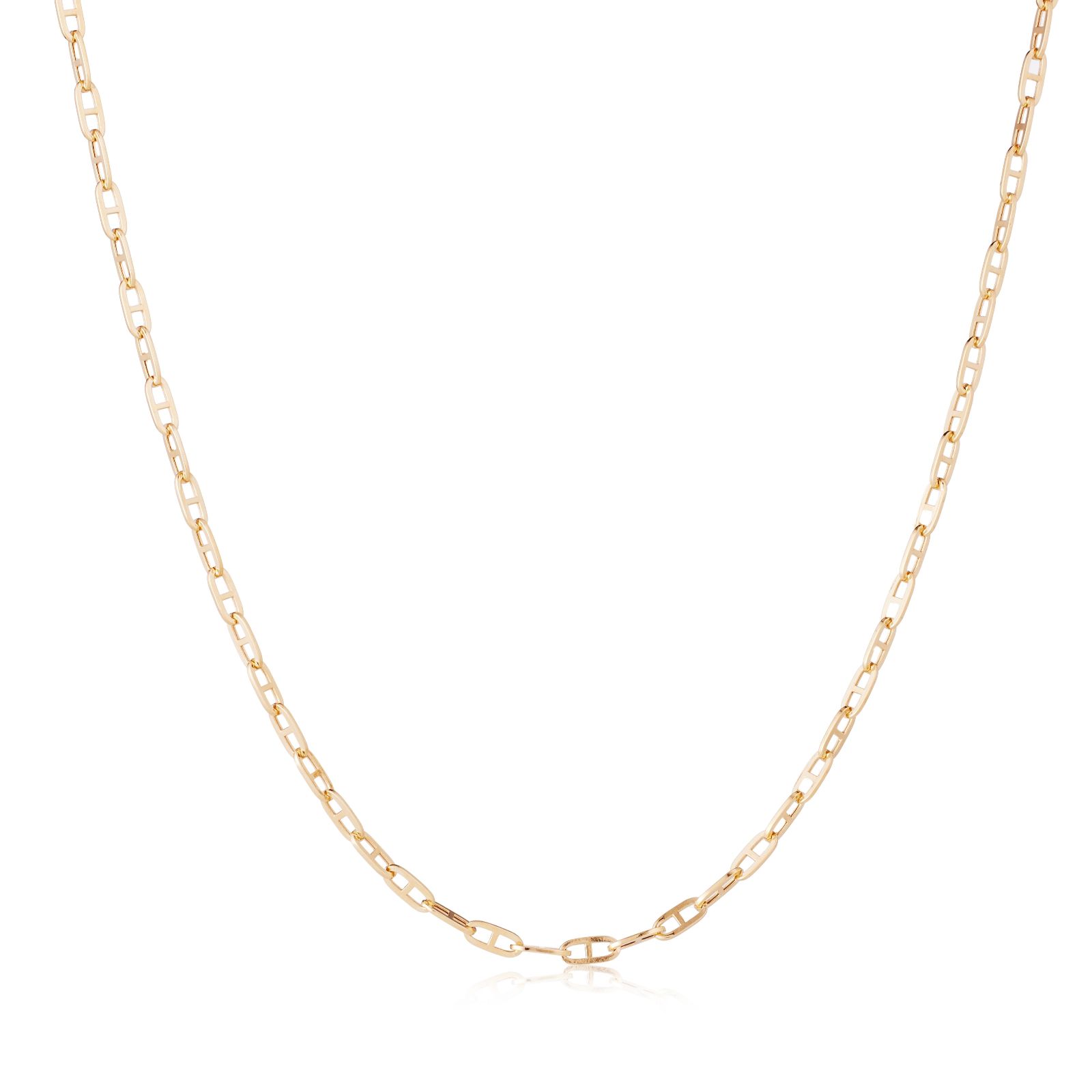 GOLD 9ct Yellow Gold 2.5mm Small Square Rambo Chain 2.19g