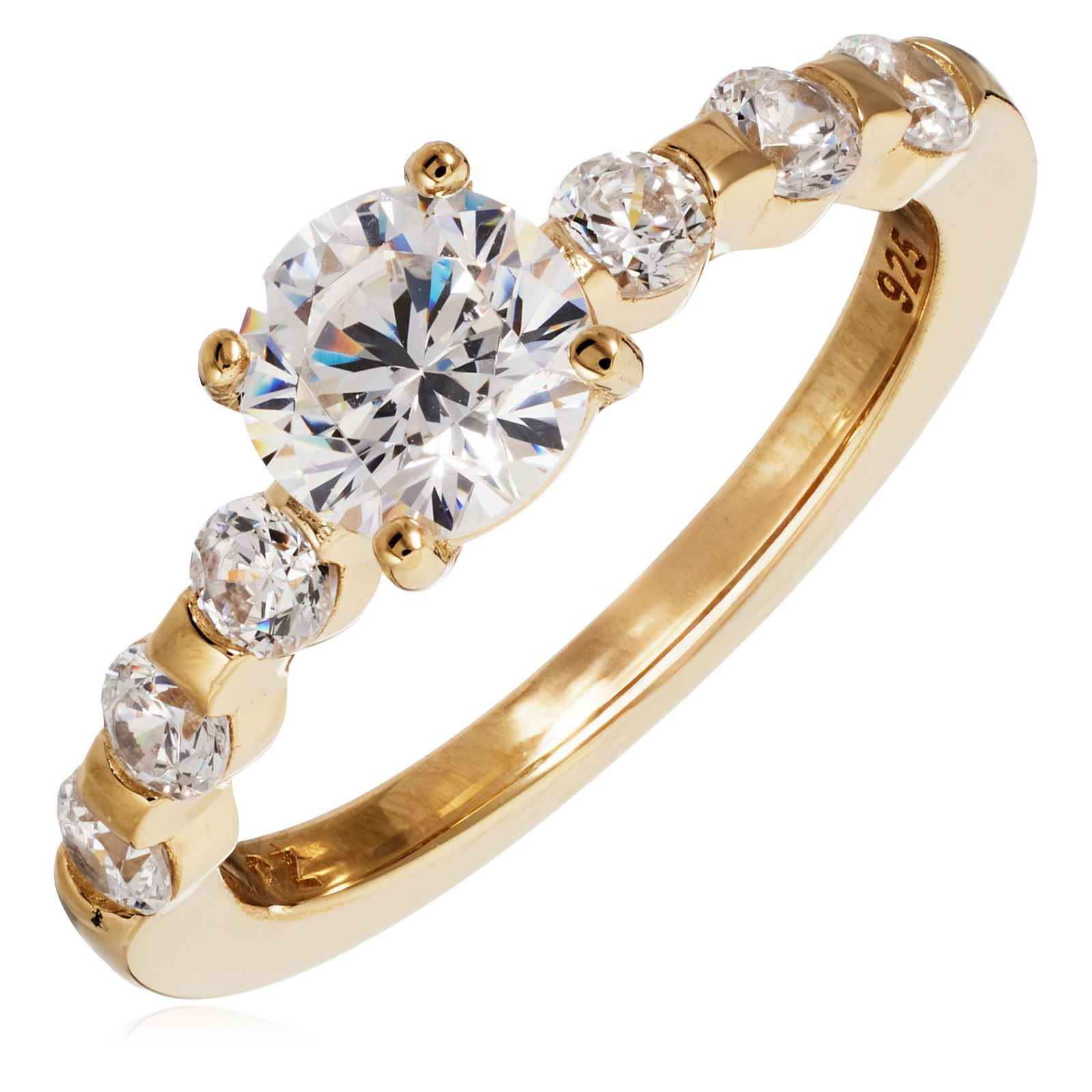 Diamonique 1.3ct tw Solitaire Ring Sterling Silver