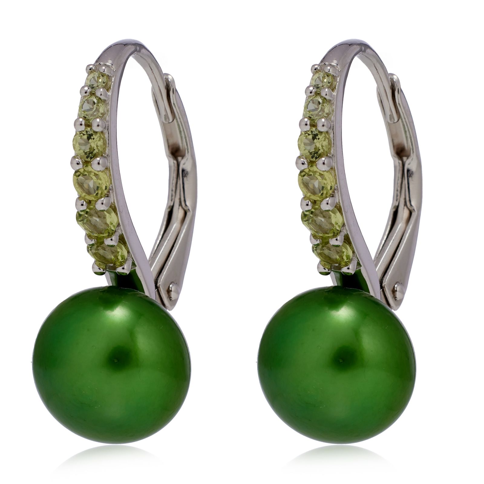 Lara Pearl 8-9mm Button Pearl Semi Precious Stone Leverback Earrings