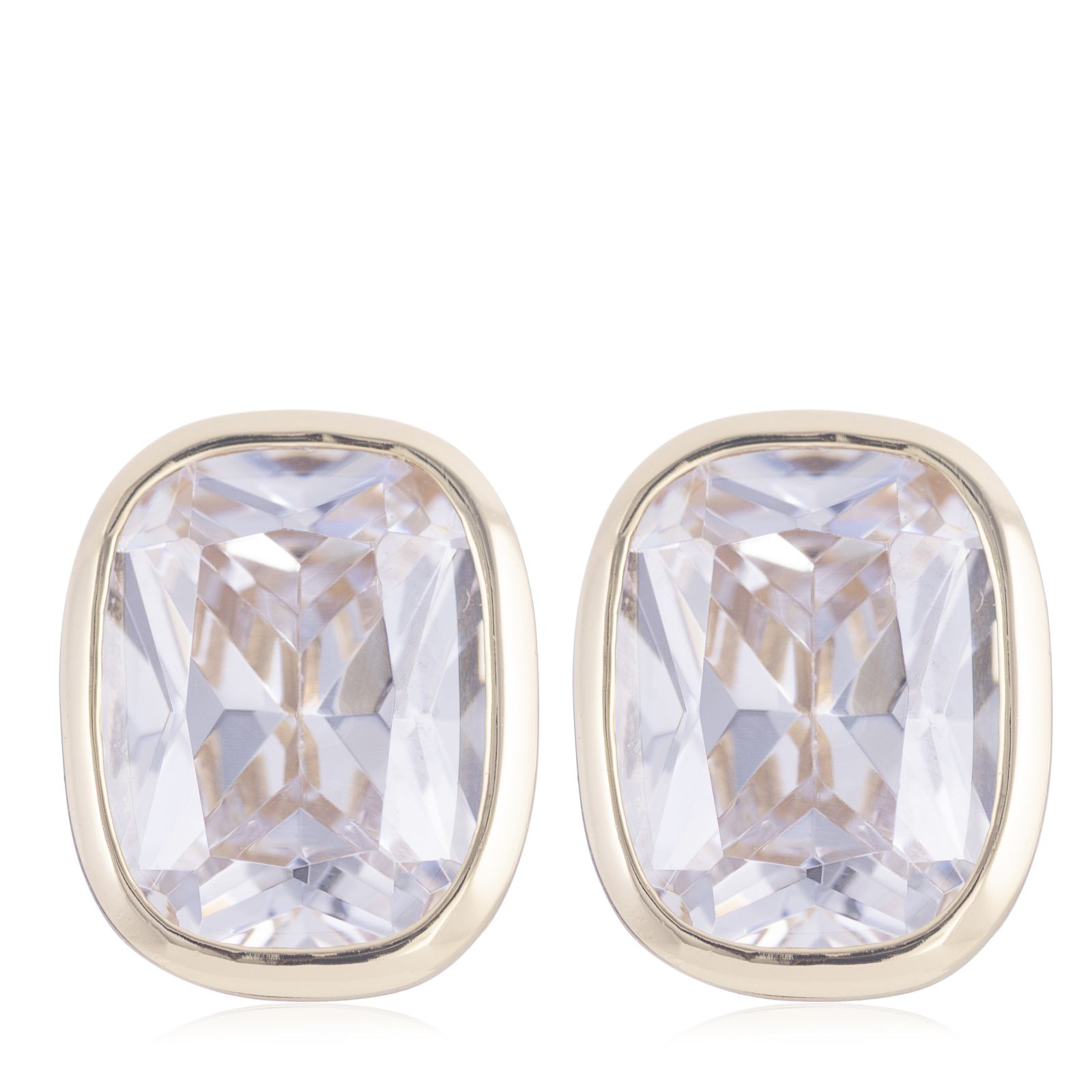 Diamonique 6ct tw Elongated Cushion Cut Stud Earrings Sterling Silver