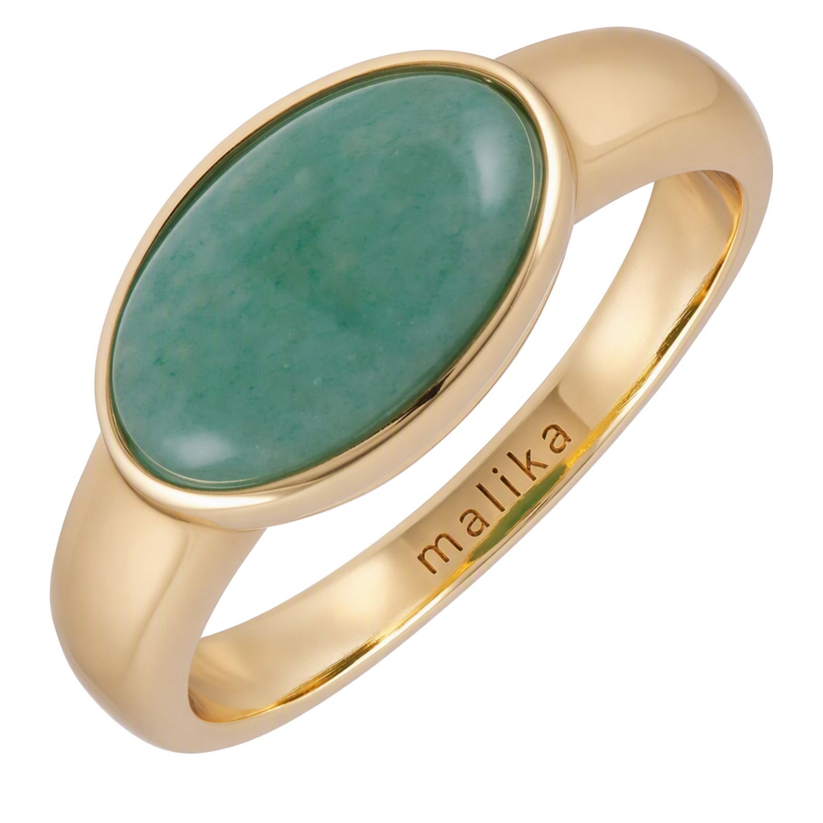 Malika Semi Precious Cabochon Bezel Pebble Ring