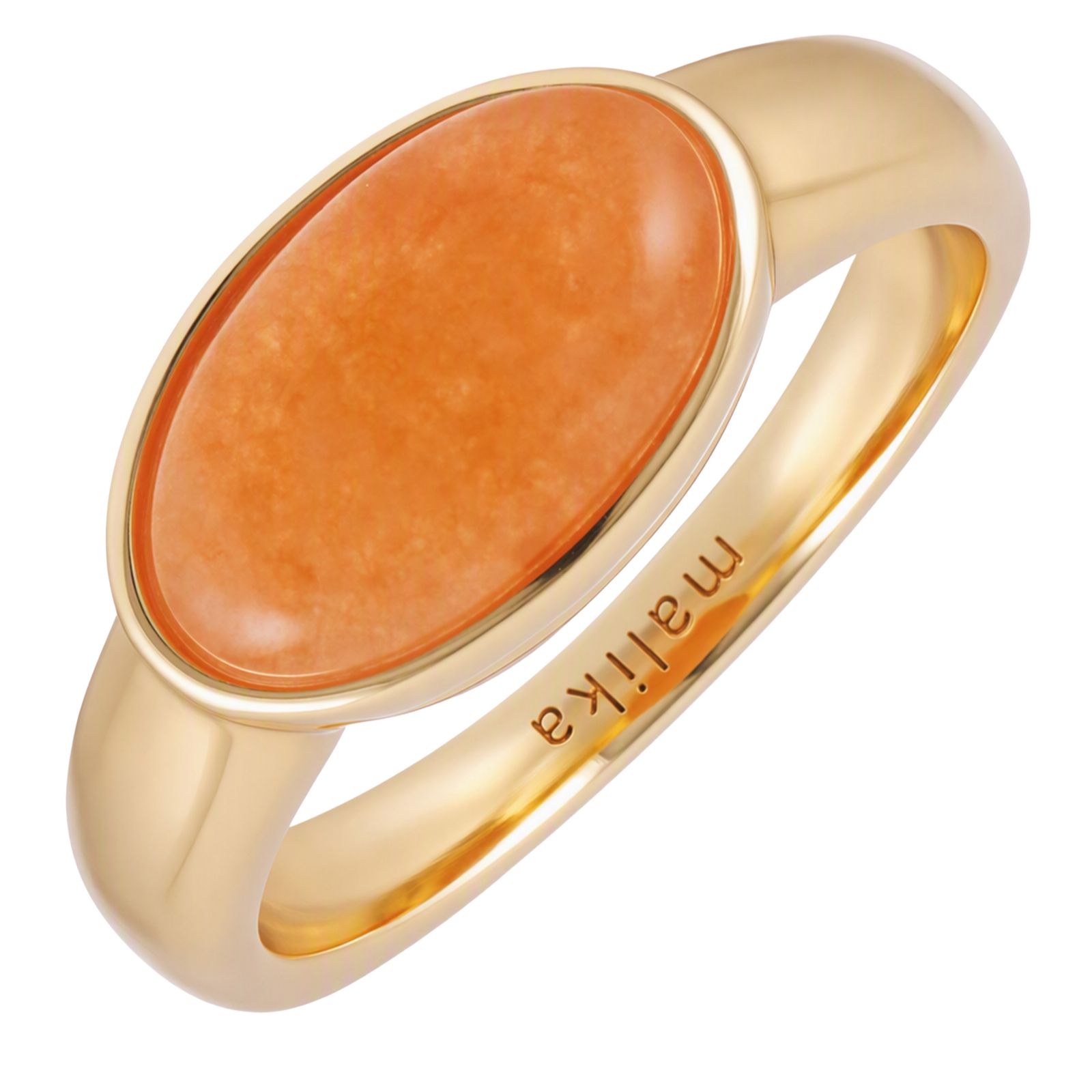 Malika Semi Precious Cabochon Bezel Pebble Ring