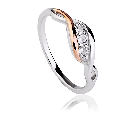 Clogau Past Present Future Ring Sterling Silver & 9ct Gold