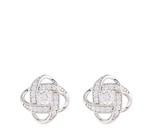 Diamonique 0.36ct tw knot Earring Studs Sterling Silver