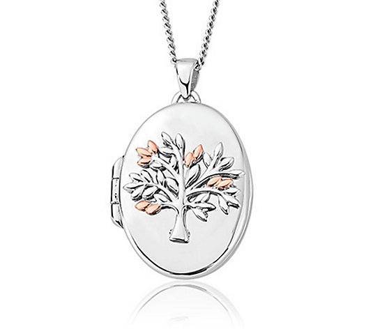 Clogau Tree of Life Oval Locket Sterling Silver & 9ct Gold