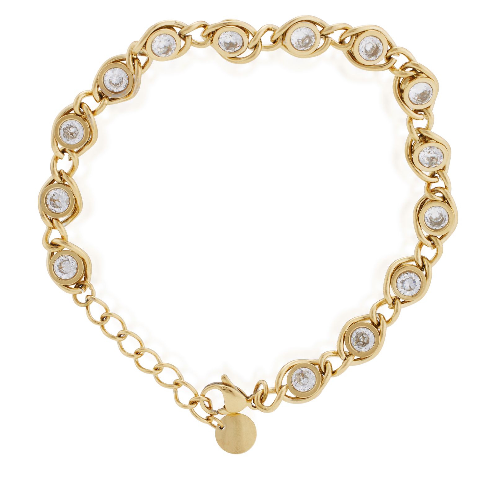 Steel By Diamonique Angel Eye Link Bracelet