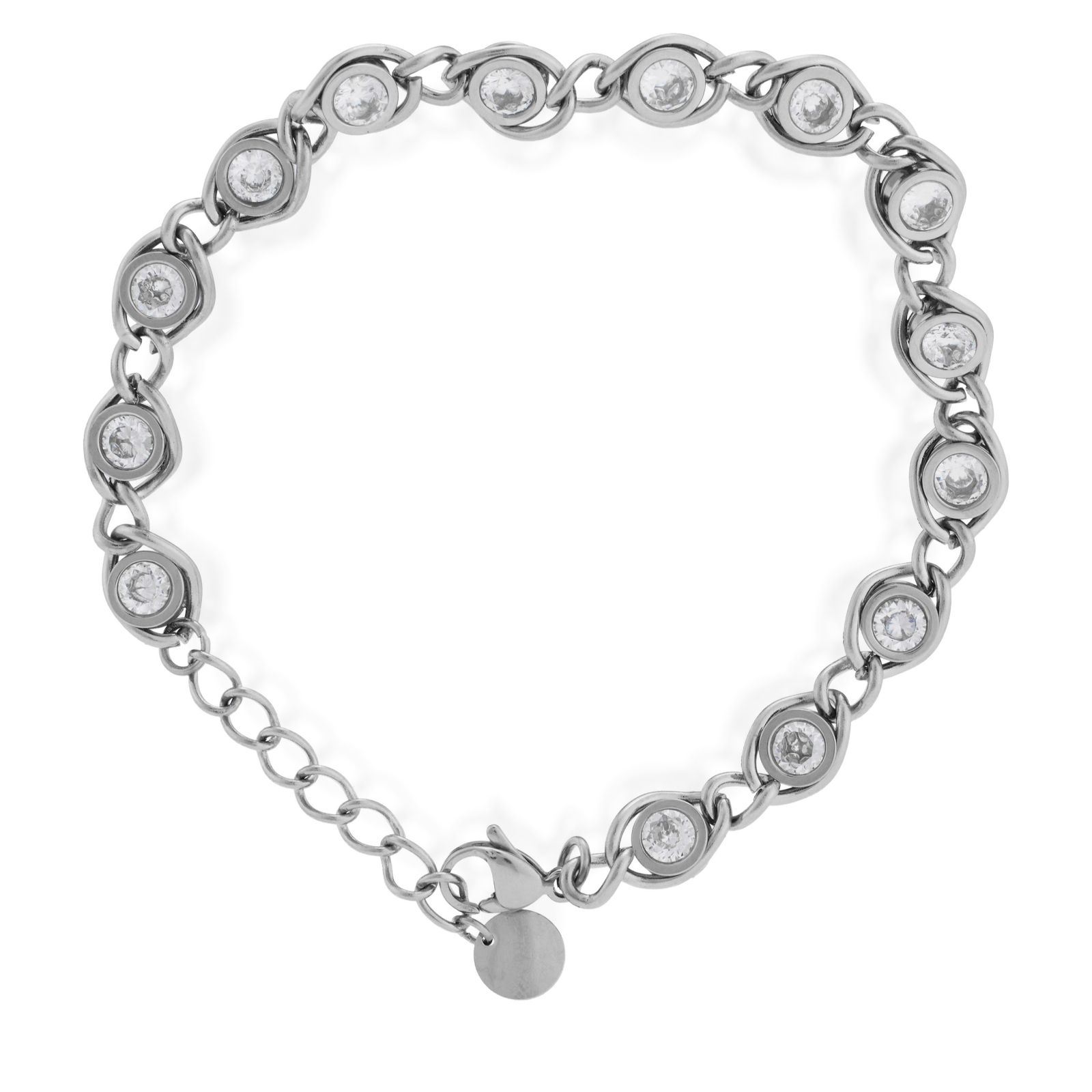 Steel By Diamonique Angel Eye Link Bracelet