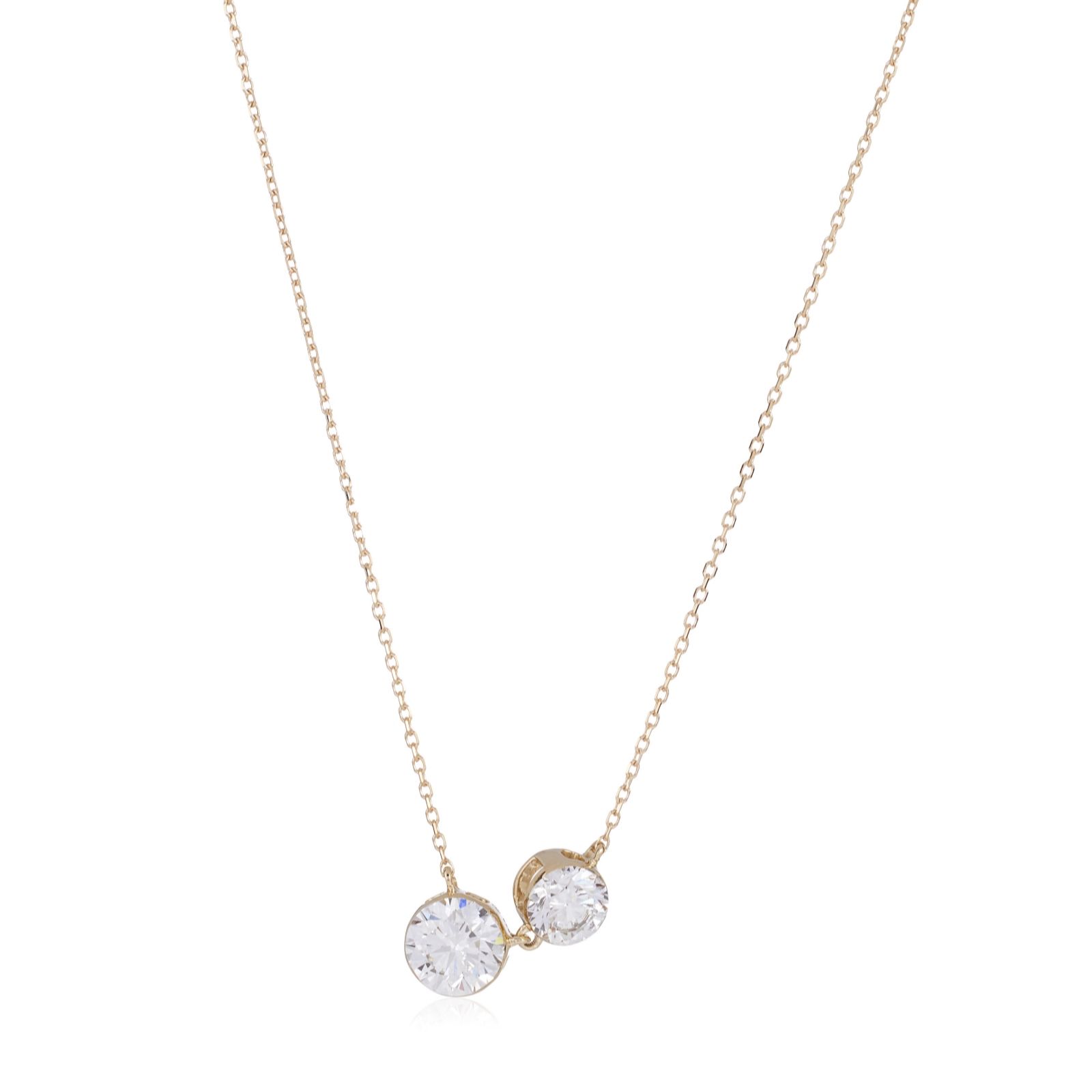 Fire Light 2ct Lab Grown Diamond Floating Stone Pendant & Chain