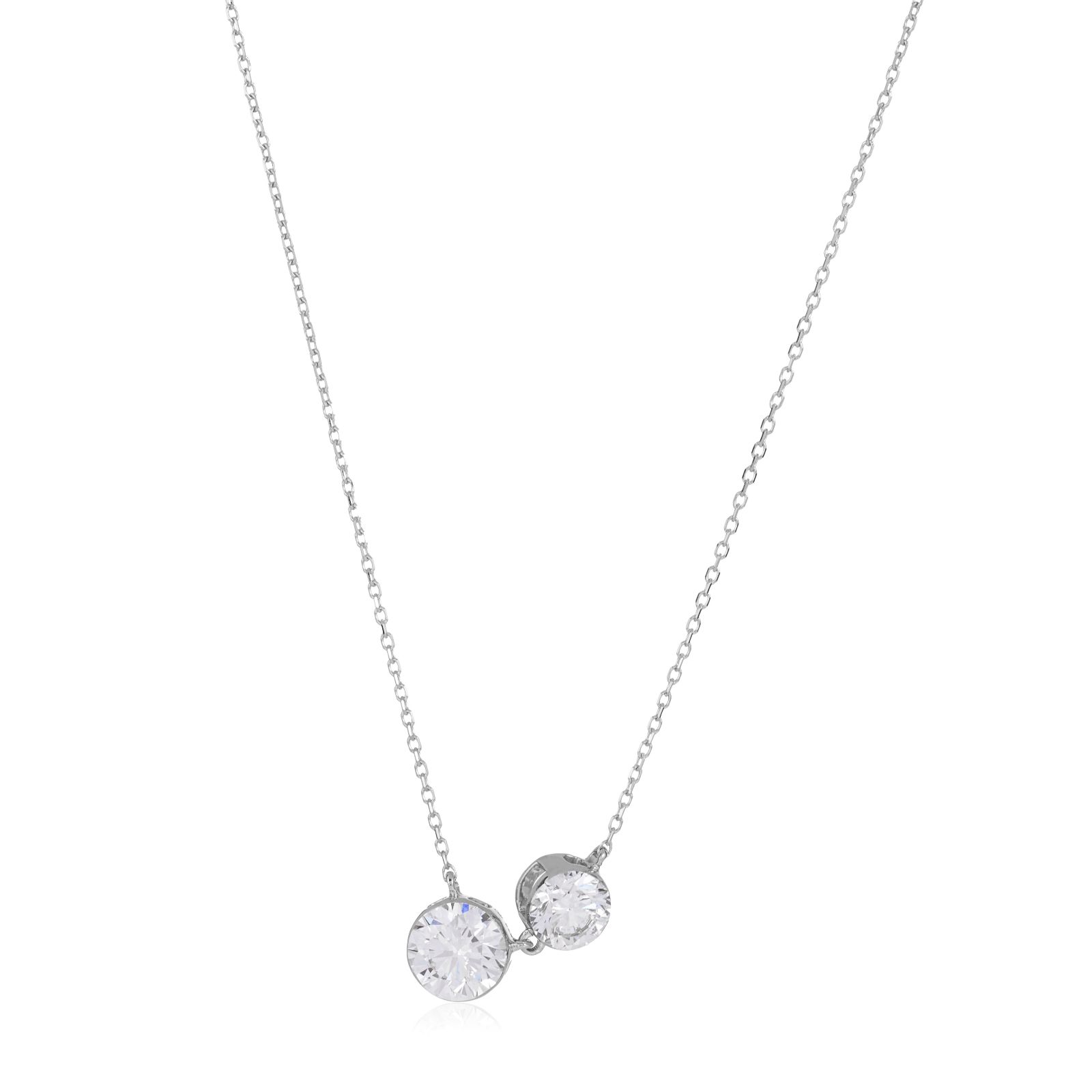 Fire Light 2ct Lab Grown Diamond Floating Stone Pendant & Chain