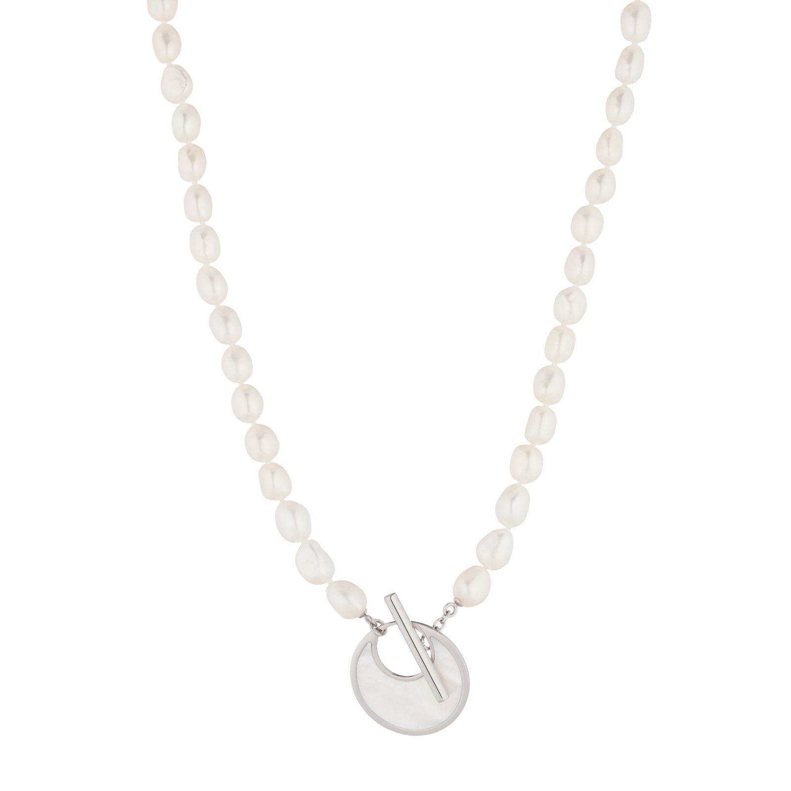 Lara Pearl Baroque Pearl & Mother of Pearl Disc Pendant Necklace