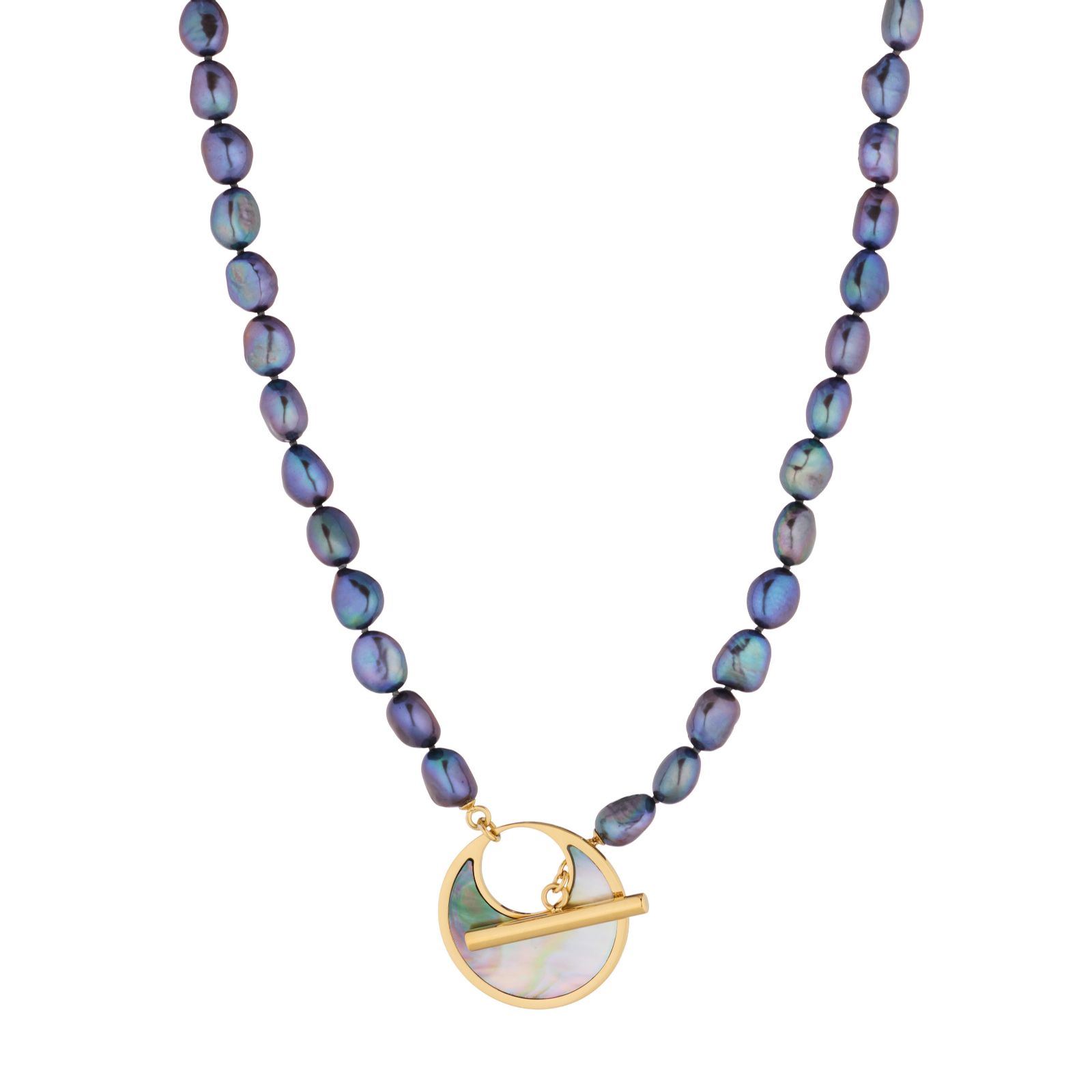 Lara Pearl Baroque Pearl & Mother of Pearl Disc Pendant Necklace